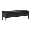 Hockerbank Jessy Schwarz Samt Gepolstert mit Stauraum - Buchefarben/Schwarz, MODERN, Holz/Textil (150/50/55cm) - Bessagi Home