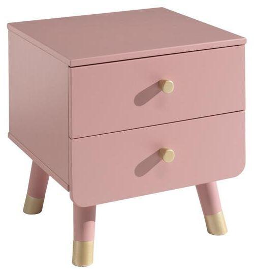 Kindernachtkästchen Rosa H: 45,2 cm Billy - Goldfarben/Rosa, KONVENTIONELL, Holzwerkstoff/Kunststoff (43/45,20/40cm) - MID.YOU