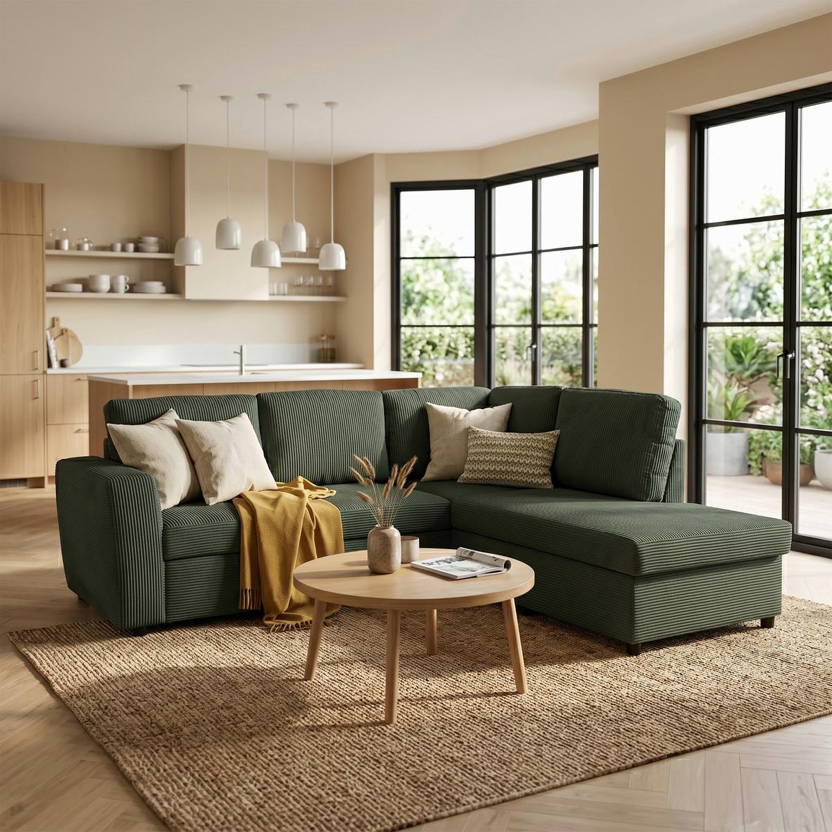Coltar TOULOUSE - verde, Trend, lemn/metal (224/206cm)