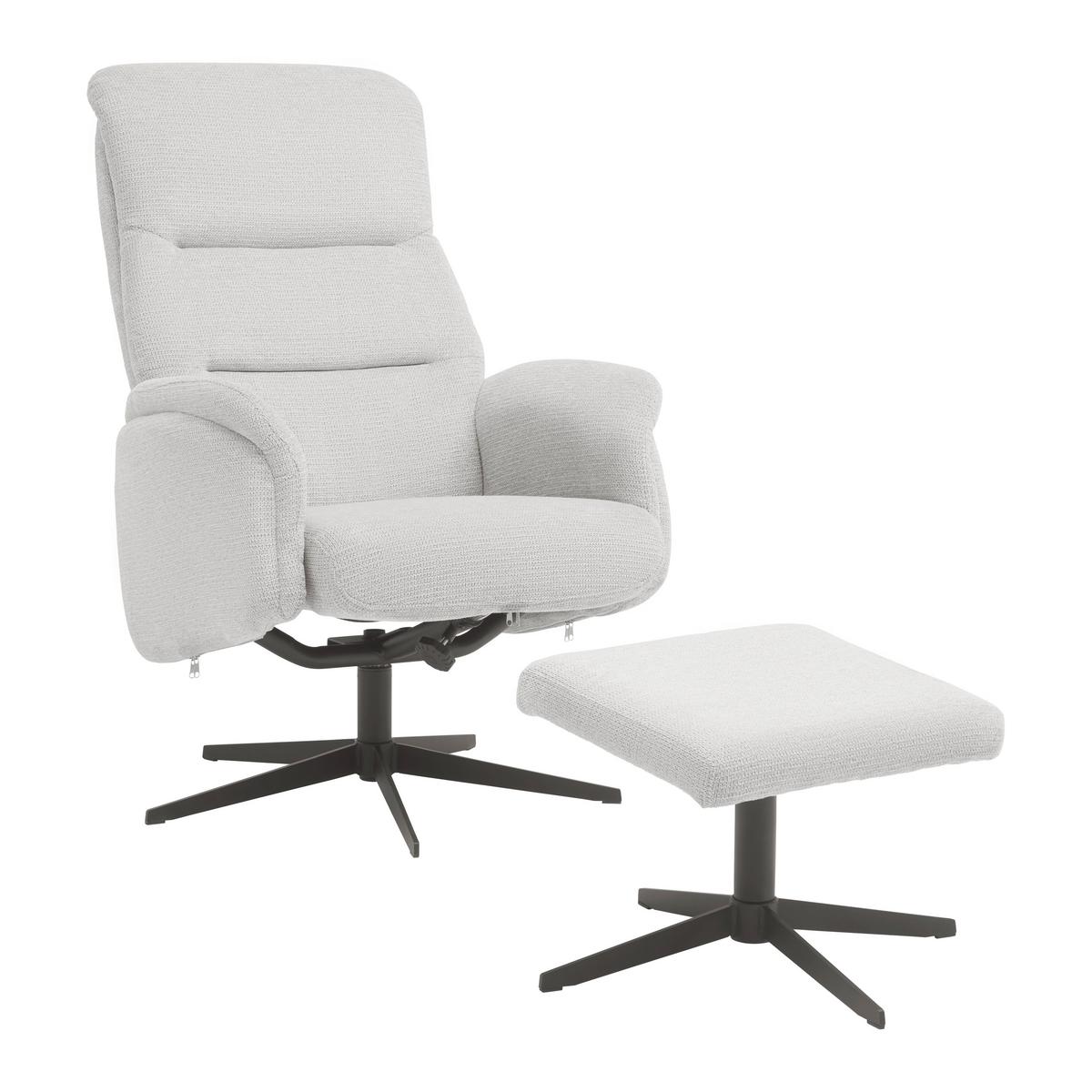 Relaxsessel Star Hellgrau - Hellgrau/Schwarz, Modern, Textil/Metall (72/105-94/91-114cm) - Mömax