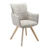 STOL MED ARMSTÖD TERESA - ljusgrå/naturfärgad, Modern, metall/trä (60/92,5/61cm) - Bessagi Home