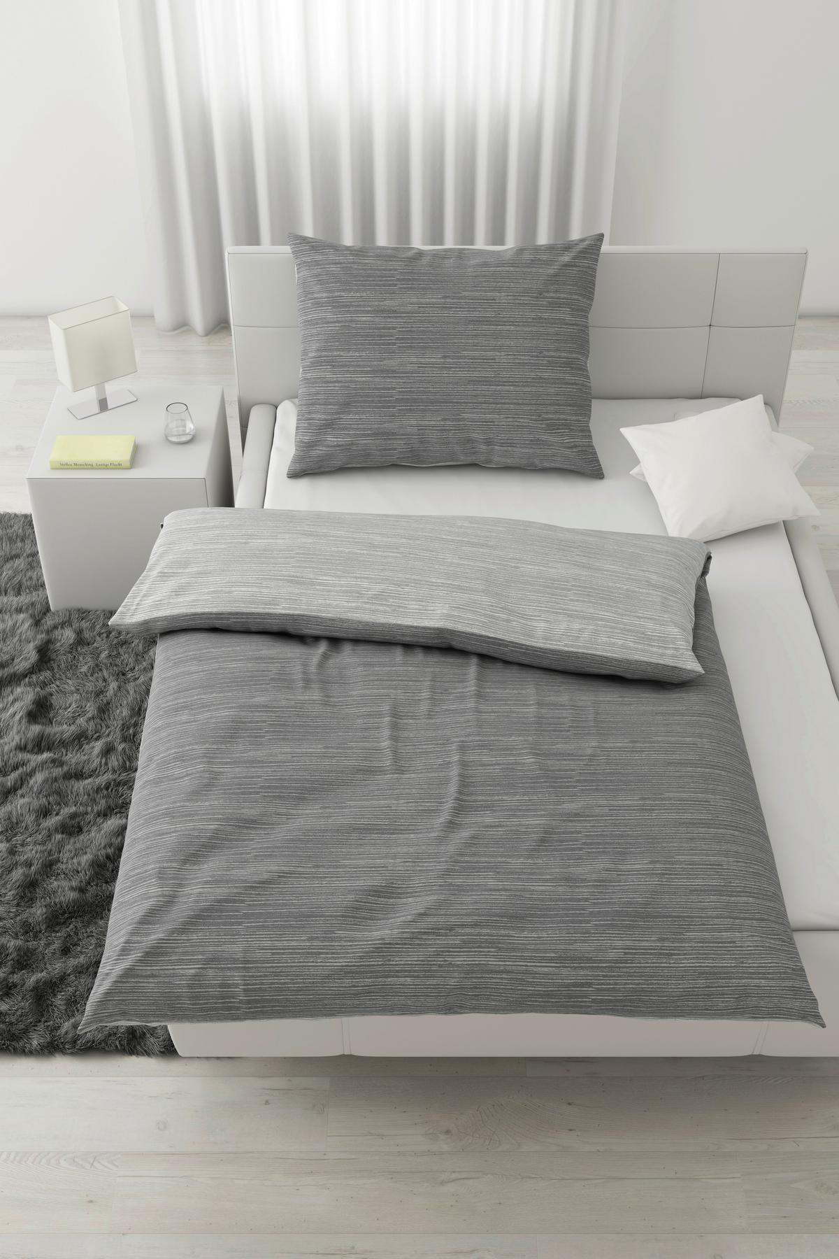 Kétoldalas Ágyneműhuzat Matthias - világosszürke/szürke, Modern, textil (140/200cm) - Modern Living