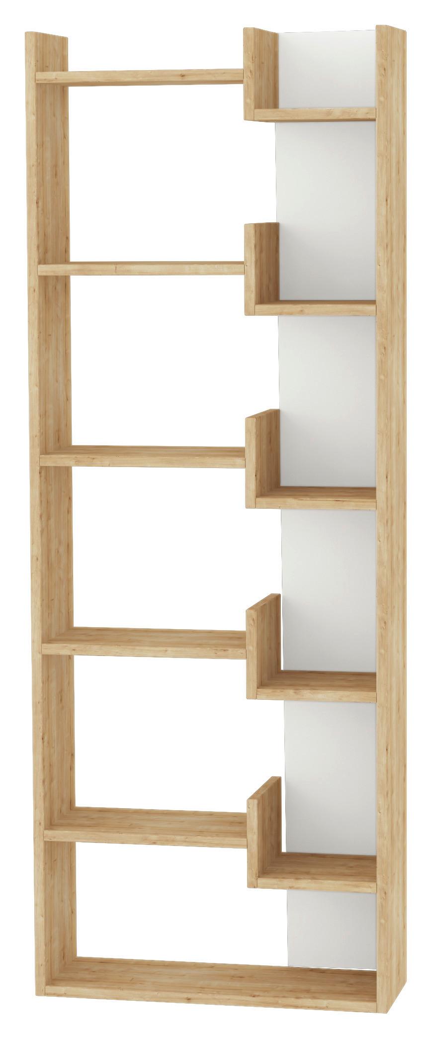 BÜCHERWAND OPPA BÜCHERREGAL - Weiss/Eichefarben, Design, Holzwerkstoff (61/163/22cm) - Livetastic