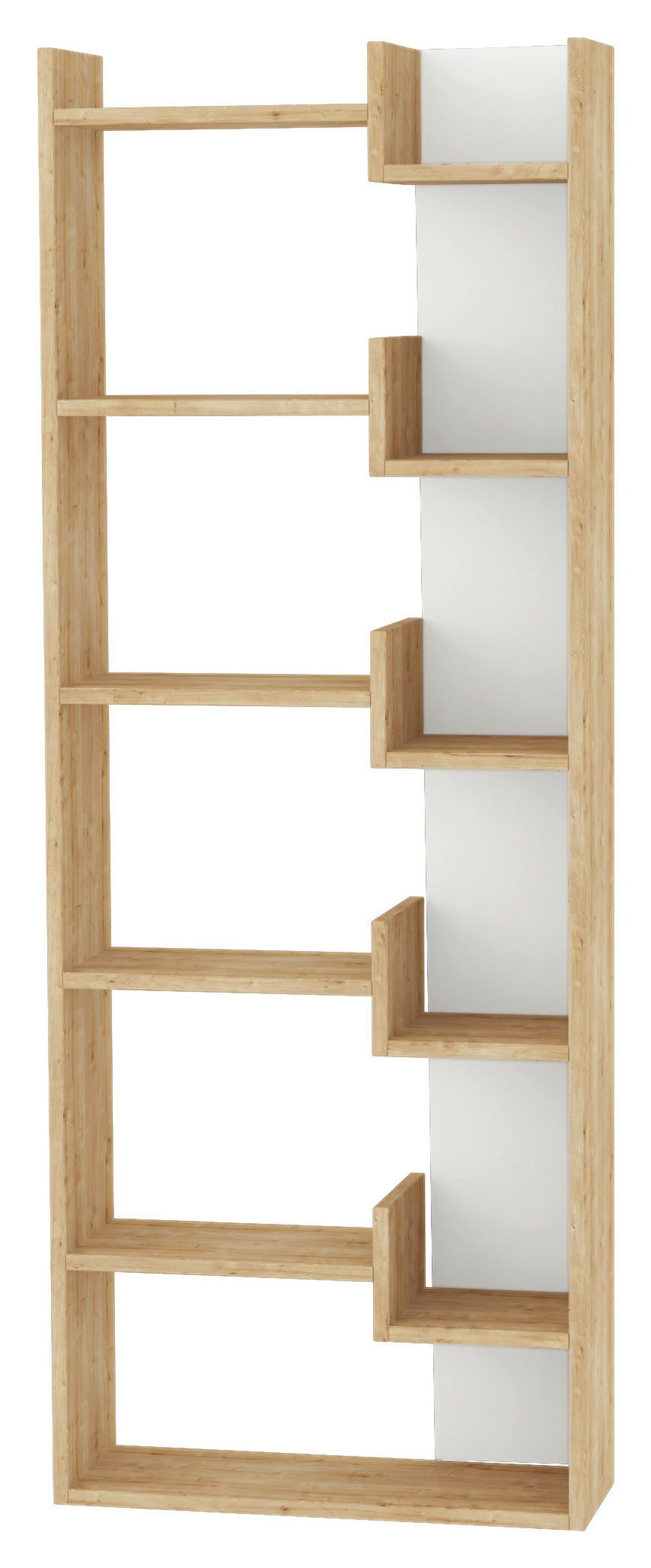 BÜCHERWAND OPPA BÜCHERREGAL - Weiss/Eichefarben, Design, Holzwerkstoff (61/163/22cm) - Livetastic