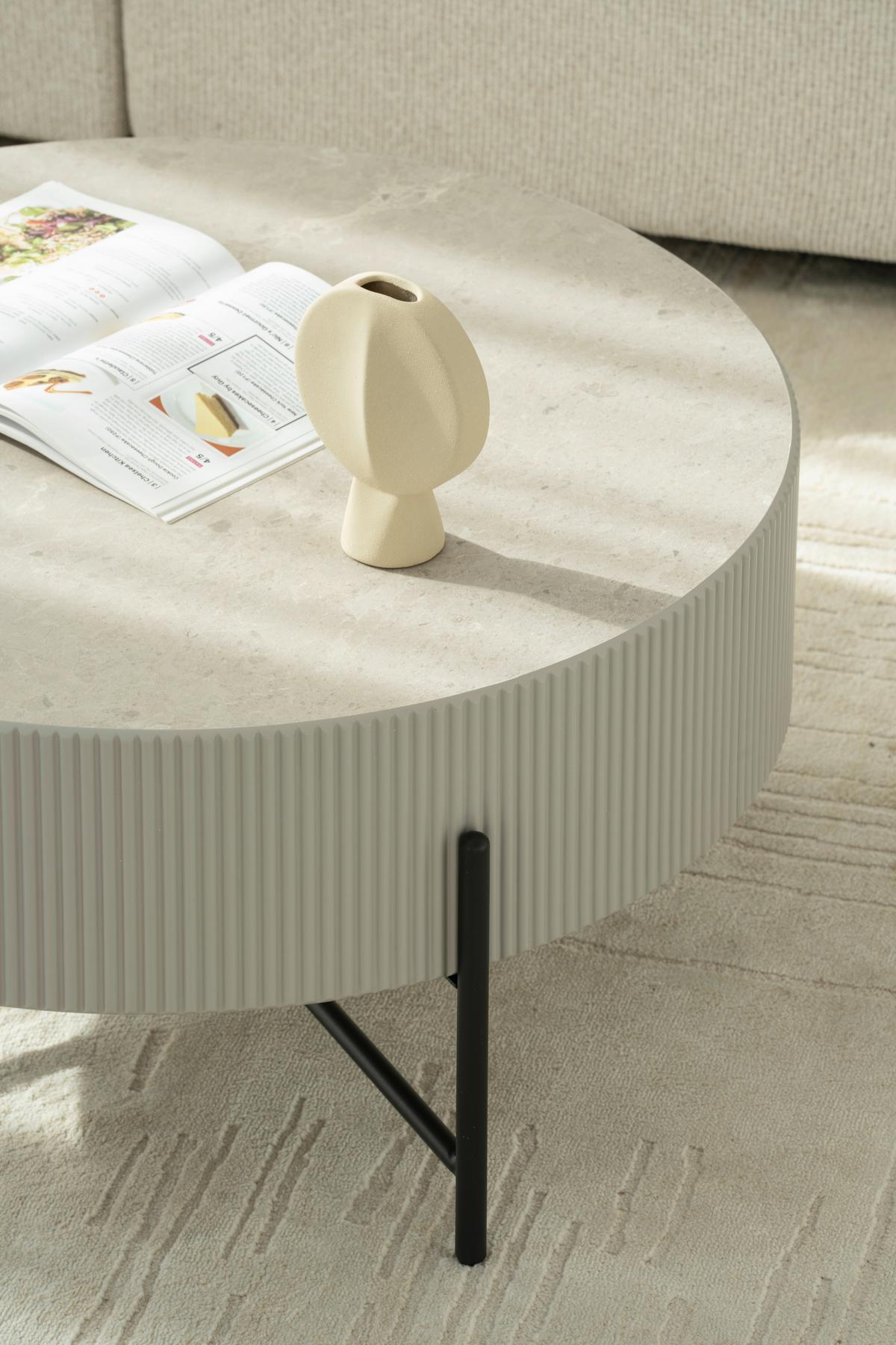 Blanche Stolić - siva/crna, Design, drvni materijal/metal (80/40cm) - Premium Living