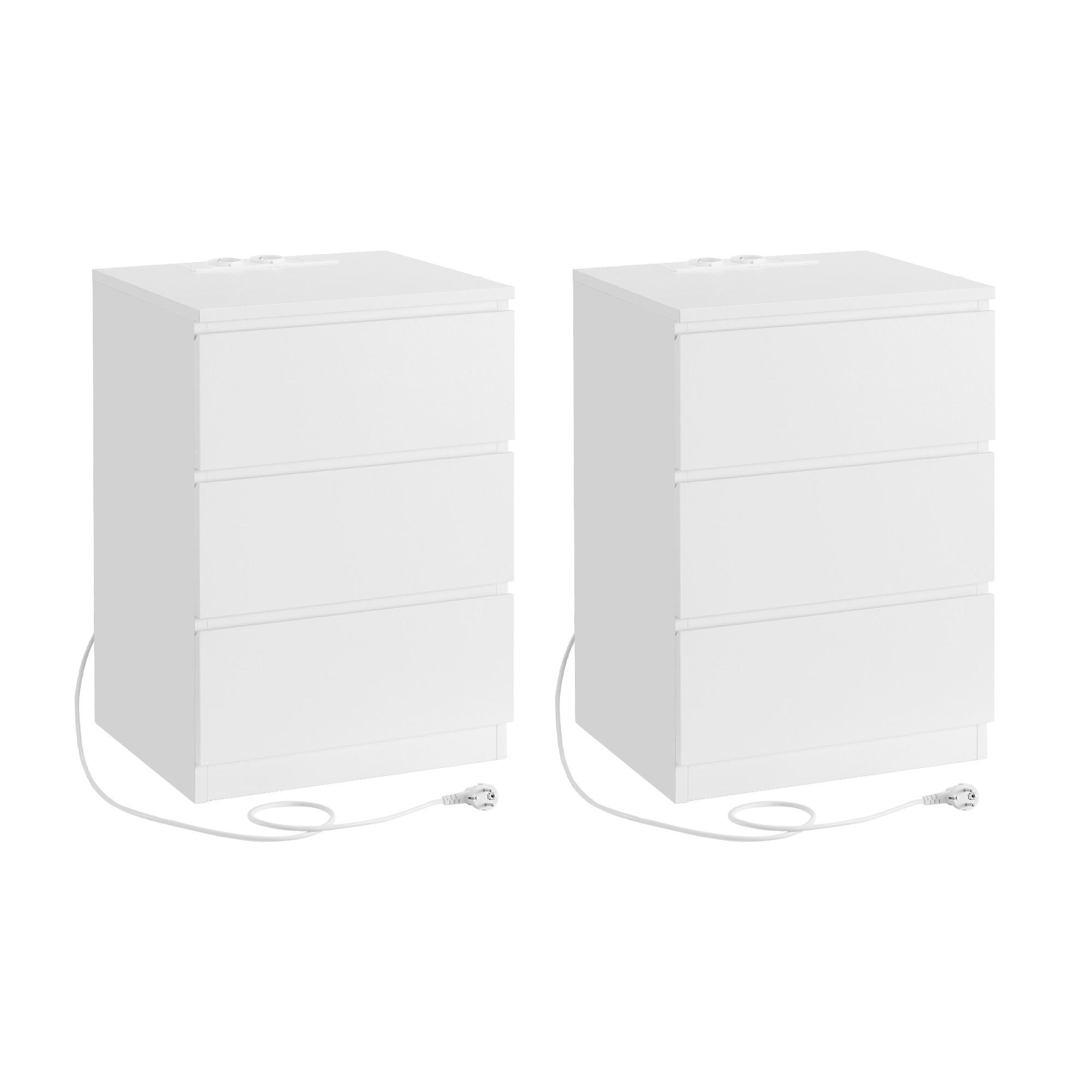 NACHTKÄSTCHENSET NIGHTSTAND - Weiß, MODERN, Holzwerkstoff (40/59/35cm) - MID.YOU