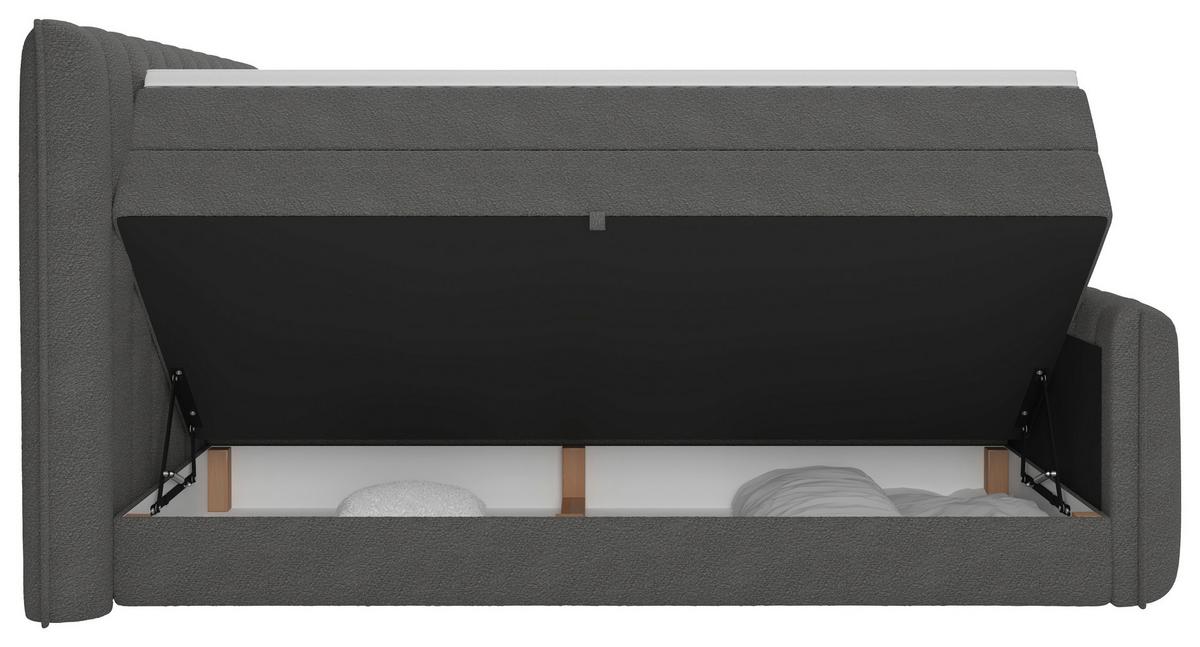 PAT BOXSPRING LINA - antracit, Konventionell, plastic/lemn (160/200cm) - Premium Living