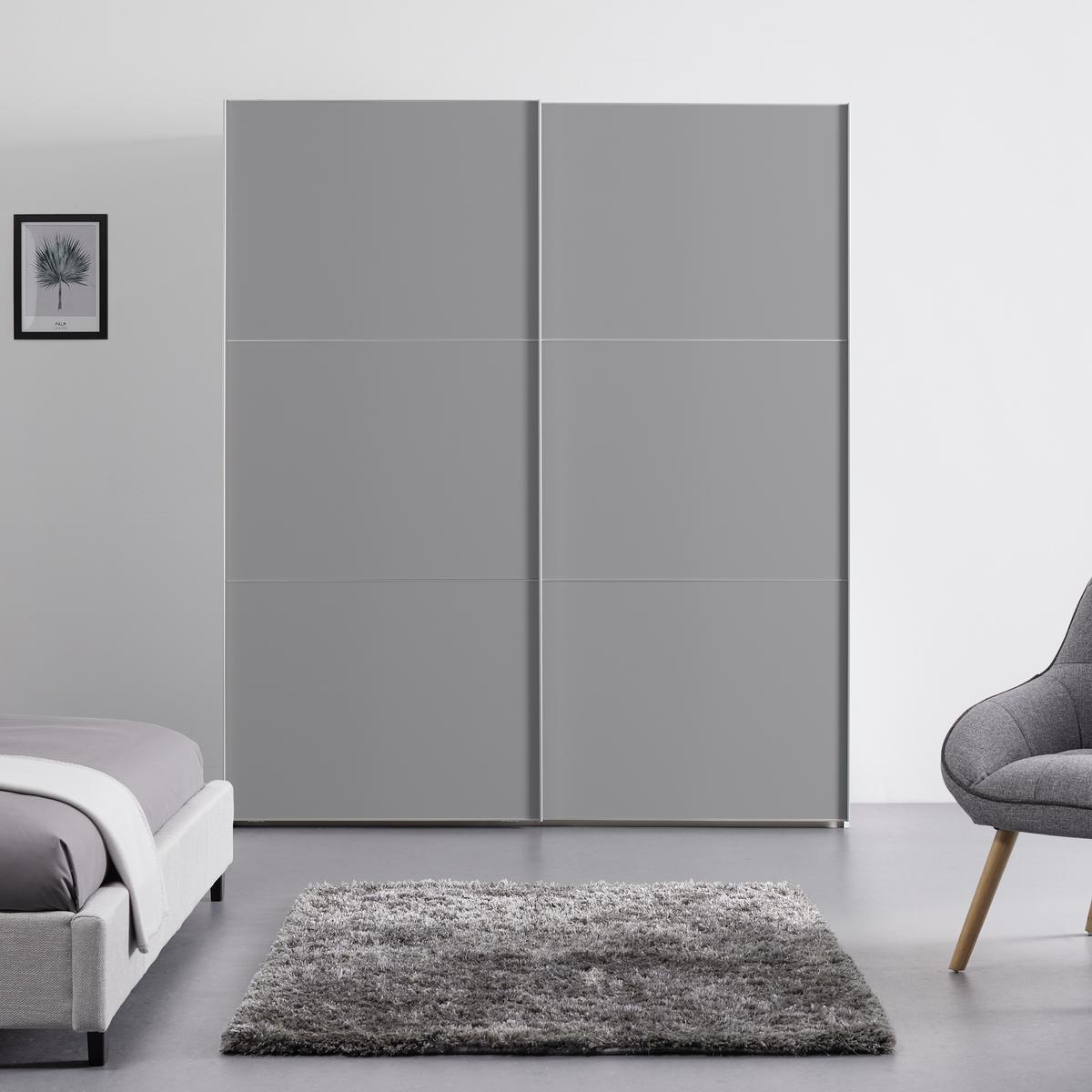 Ormar S Kliznim Vratima Includo - siva/boje aluminija, Moderno, drvni materijal (188/222/68cm) - Premium Living