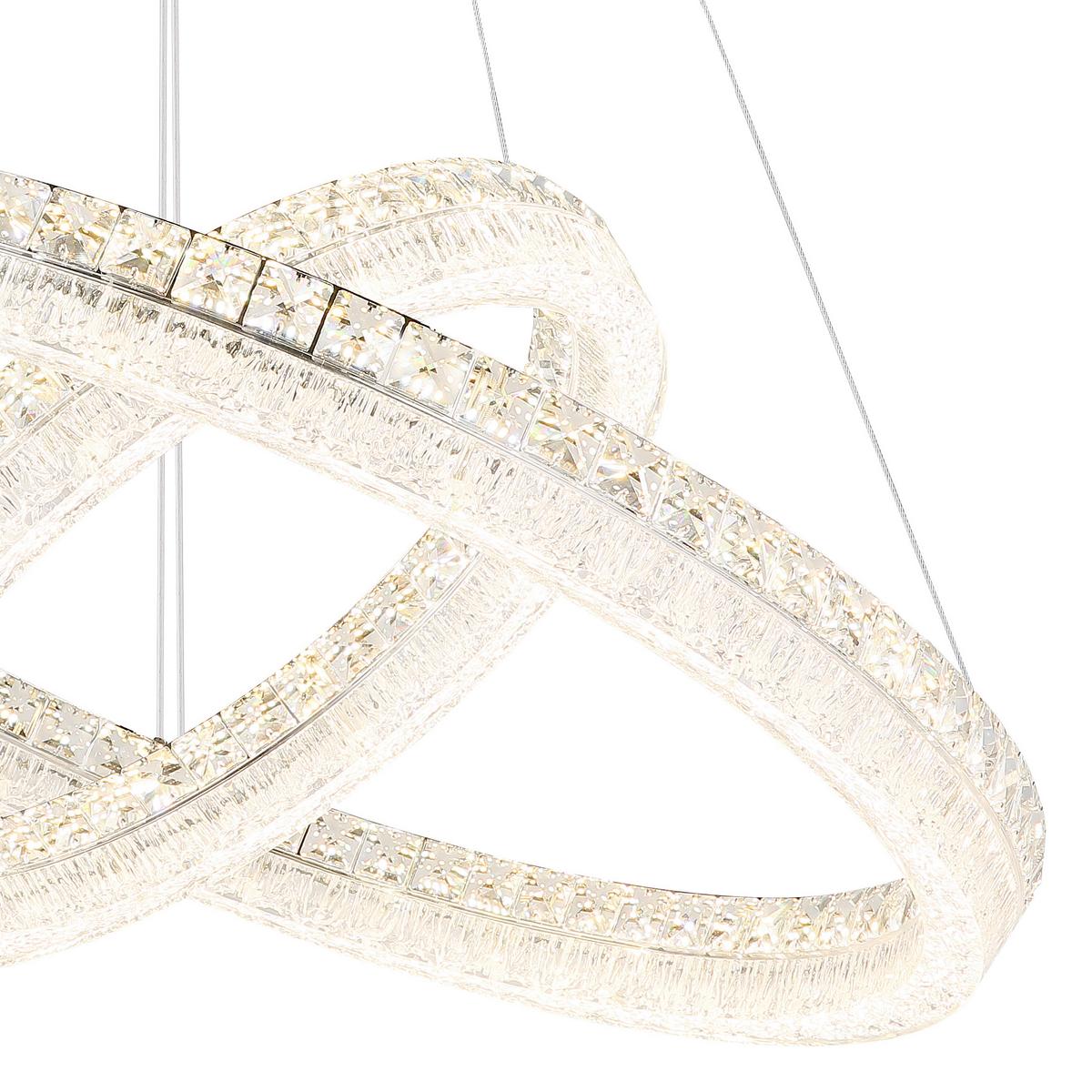 Led Viseća Svjetiljka Laurel - prozirno/boje kroma, Design, staklo/metal (80/120cm) - Globo