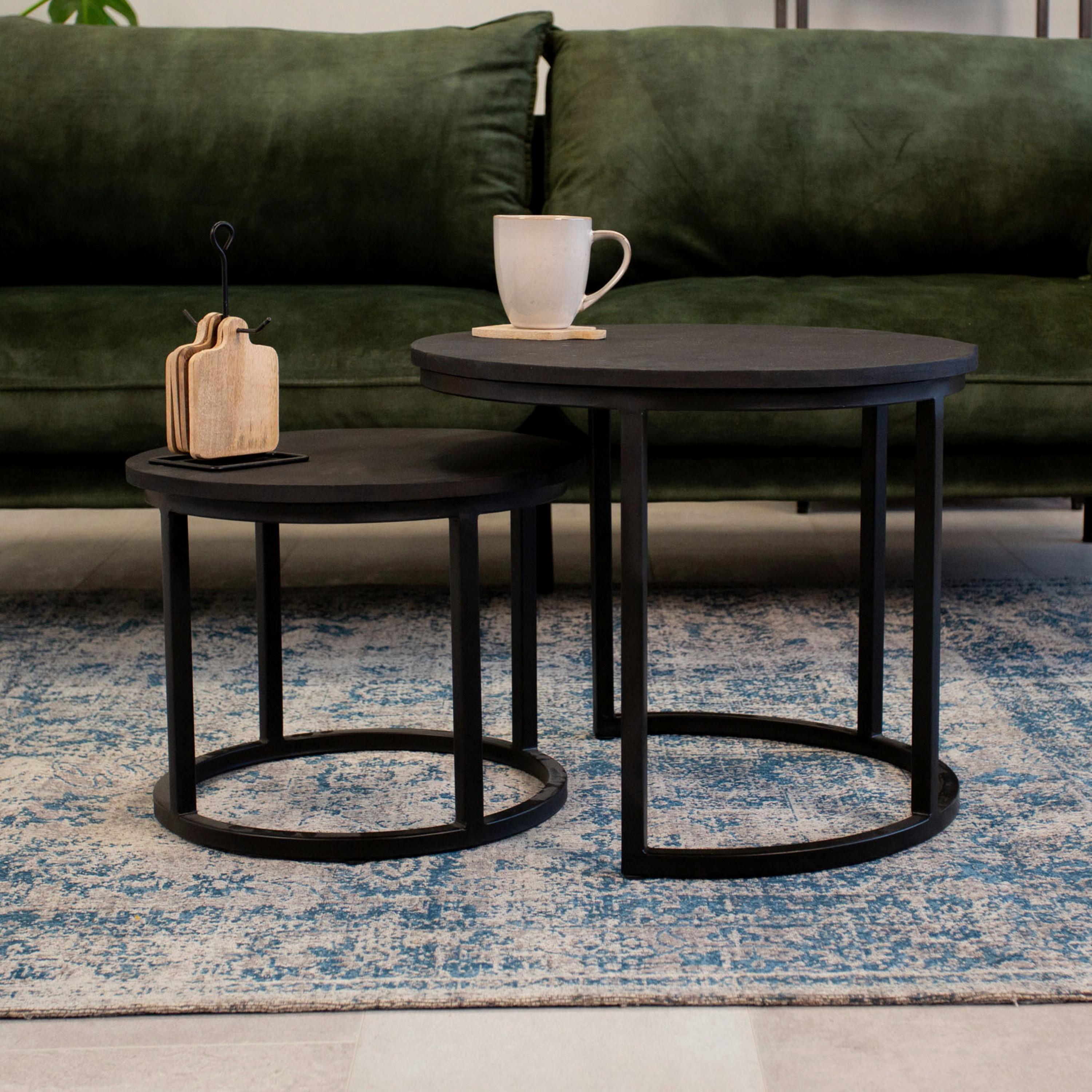 COUCHTISCH GIRO - Schwarz, KONVENTIONELL, Holz/Metall (53/53/53cm) - MID.YOU