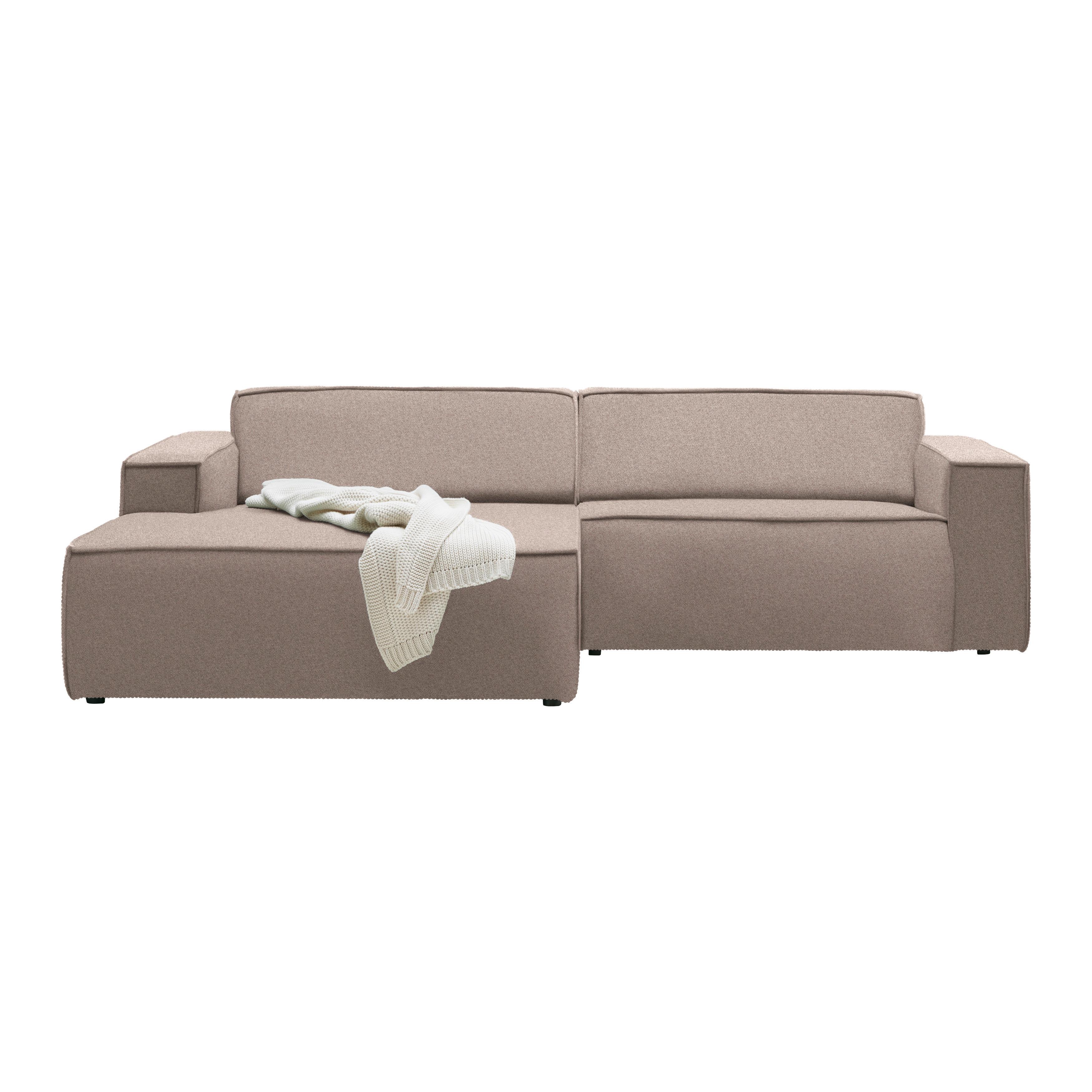 Wohnlandschaft Loft Cappuccino - Schwarz/Grau, MODERN, Kunststoff/Textil (172/75/265cm) - Mömax