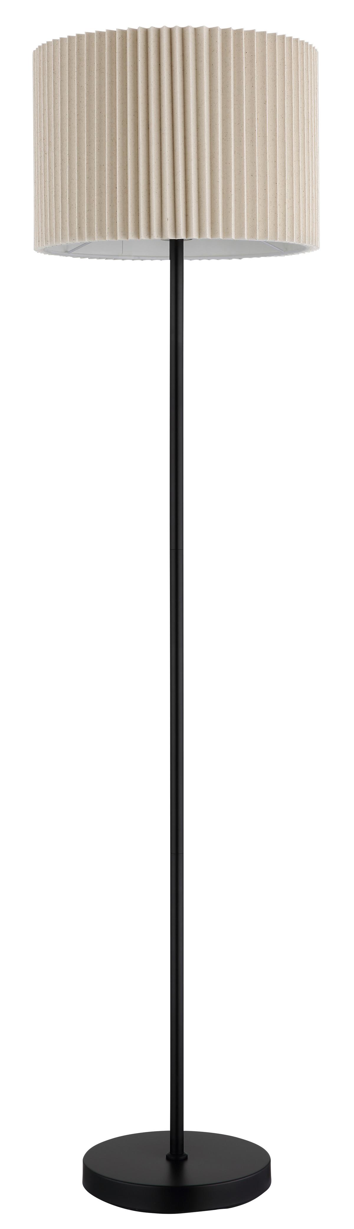 STEHLEUCHTE 15757S PAGE - Schwarz/Naturfarben, Konventionell, Textil/Metall (38/152cm) - Globo