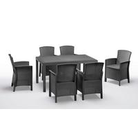 Dining-Loungeset Bica Lido Anthrazit - Anthrazit/Grau, Basics, Kunststoff (100/60/180cm)