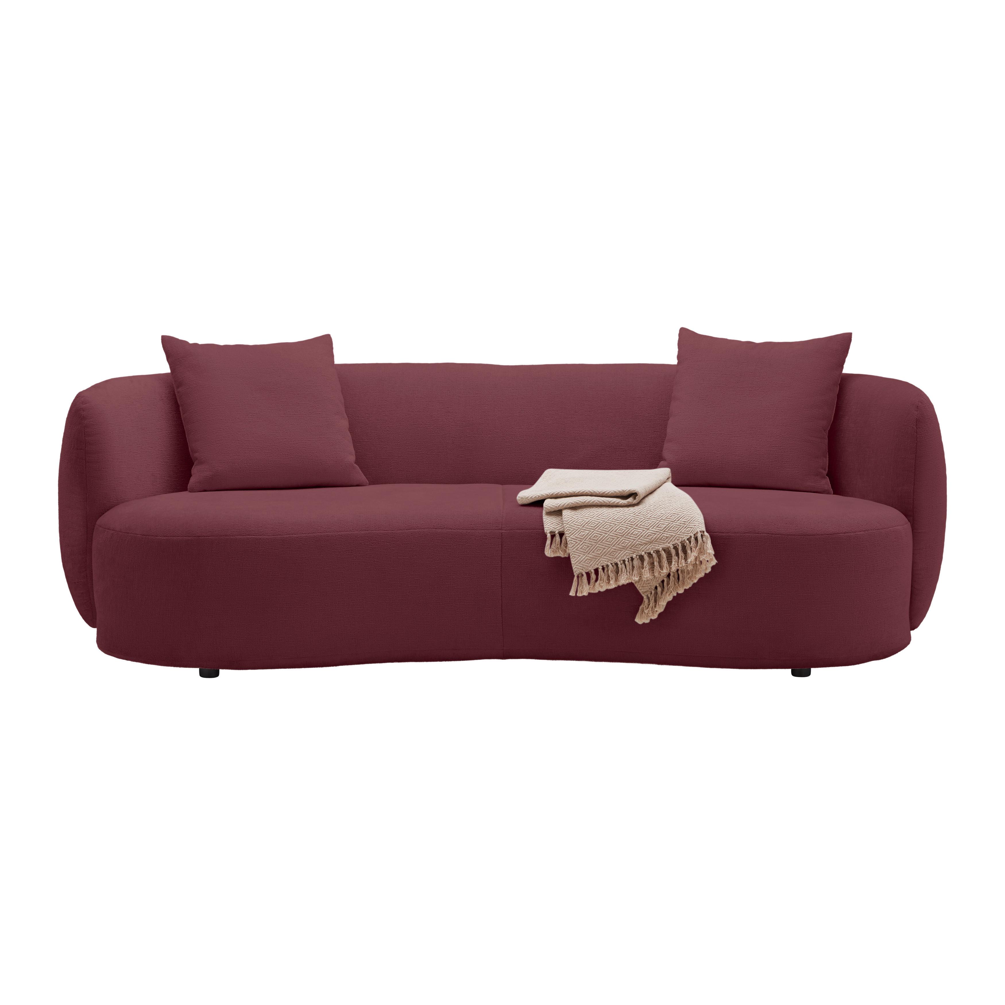 Bigsofa Leonas Bordeaux - Bordeaux/Schwarz, MODERN, Kunststoff/Textil (235/72/110cm) - Premium Living