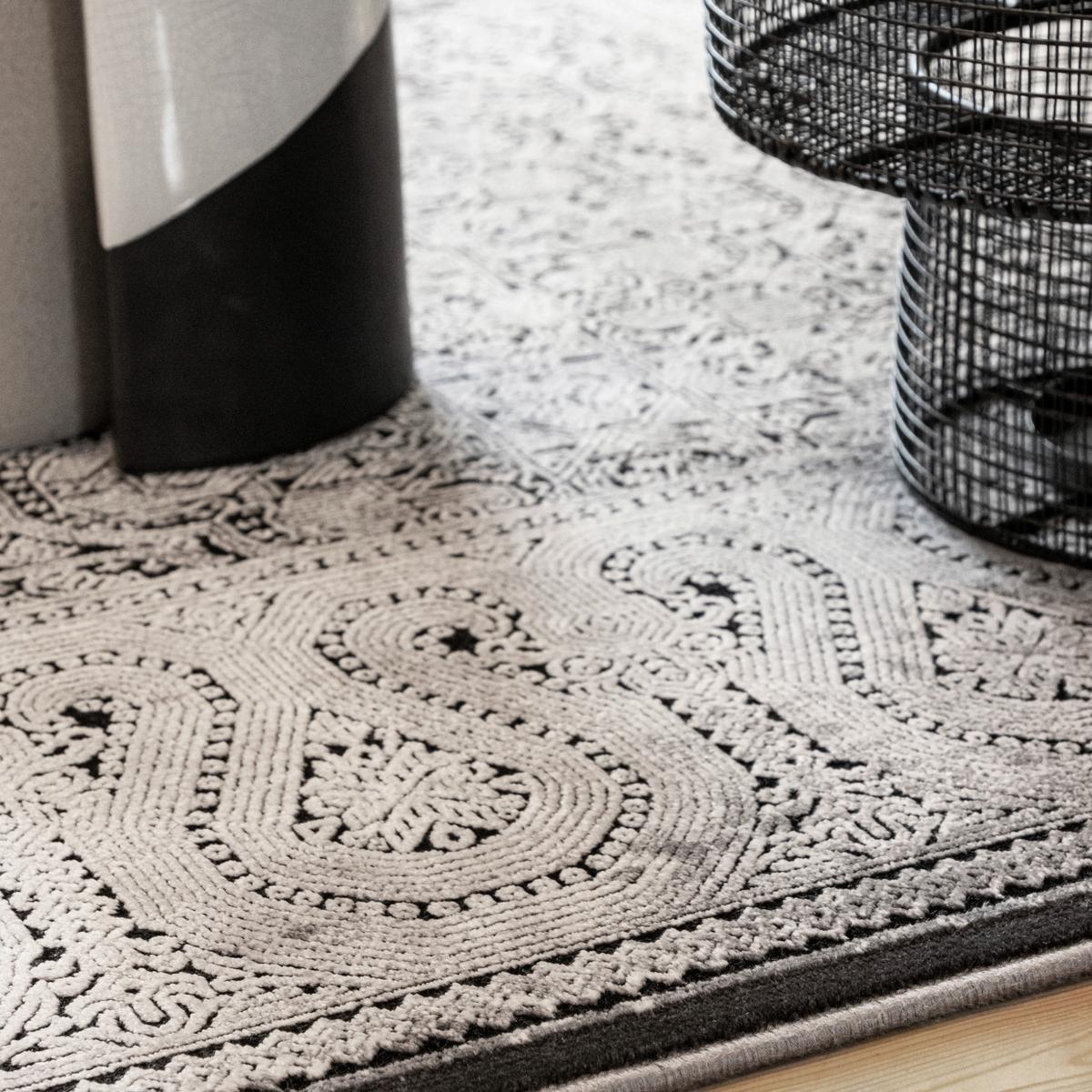 WEBTEPPICH MY EDEN OF OBSESSION - Schwarz/Grau, Design, Textil (140/200cm)