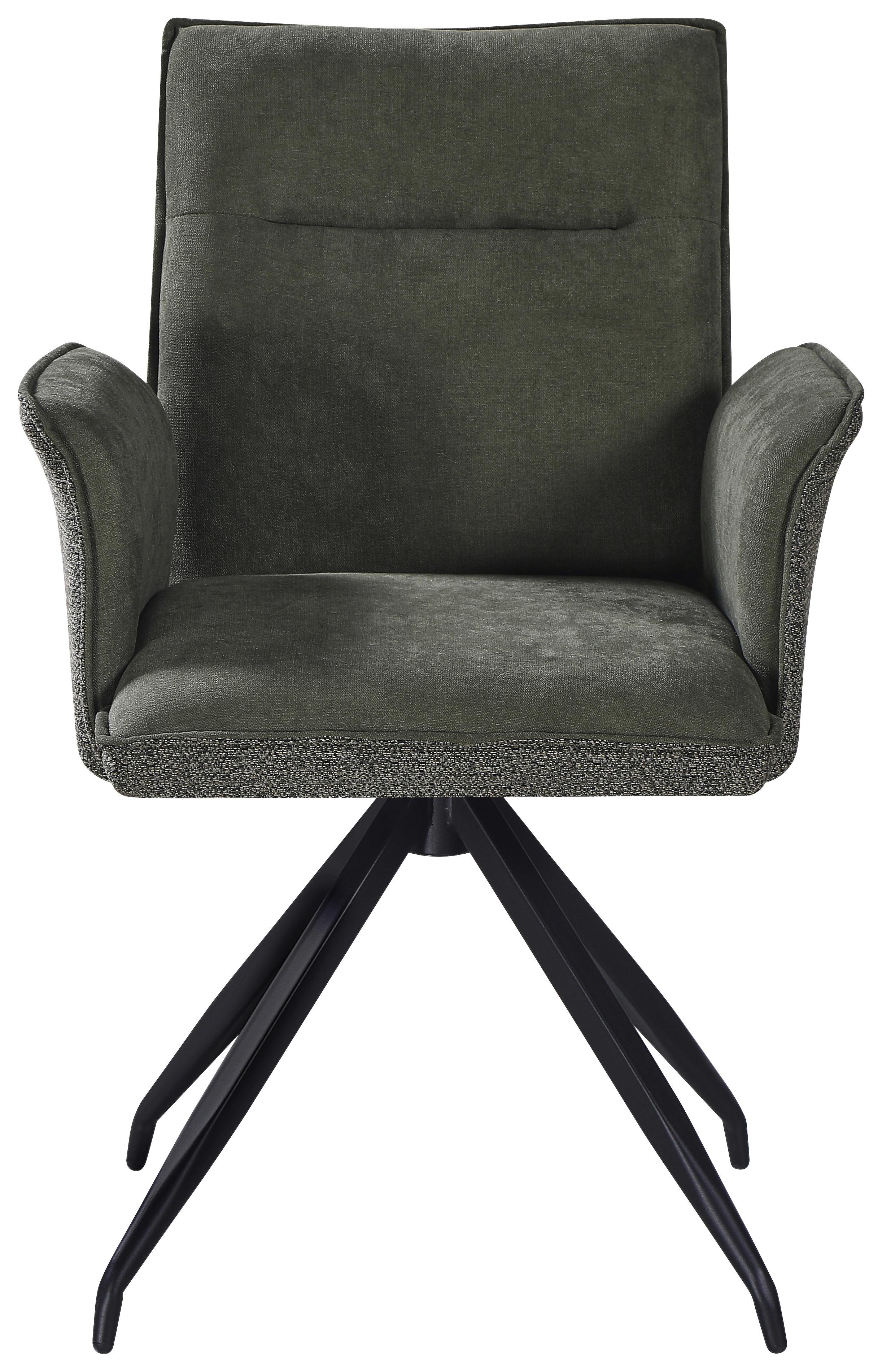 Armlehnstuhl Nova Grün - Schwarz/Grün, MODERN, Textil/Metall (63/88/63cm) - Premium Living