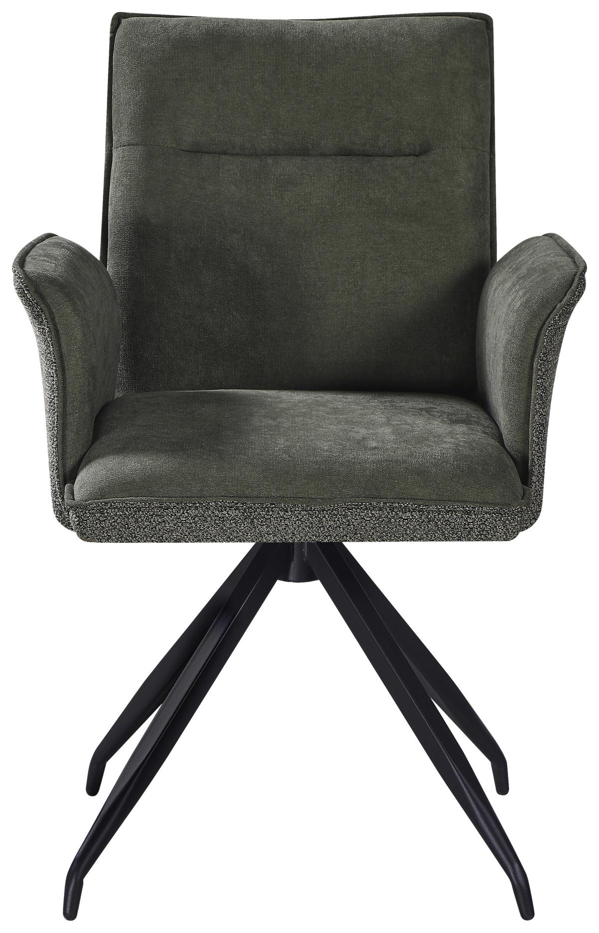 Armlehnstuhl Nova Grün - Schwarz/Grün, MODERN, Textil/Metall (63/88/63cm) - Premium Living