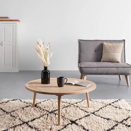 Couchtisch Douna Naturfarben Eiche Rund - Naturfarben, MODERN, Holz (80/80/35cm) - Bessagi Home