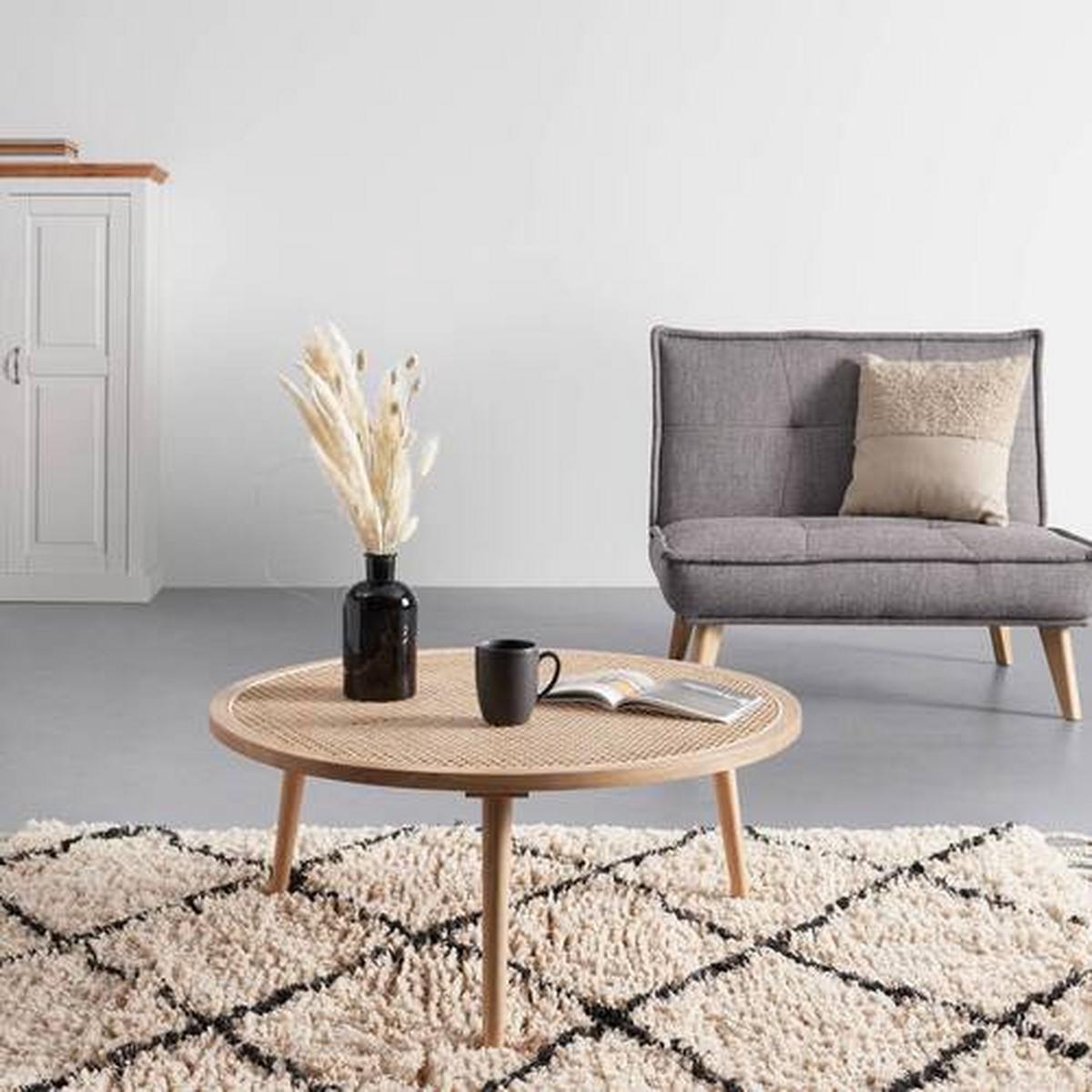 Couchtisch Douna Naturfarben Eiche Rund - Naturfarben, MODERN, Holz (80/80/35cm) - Bessagi Home
