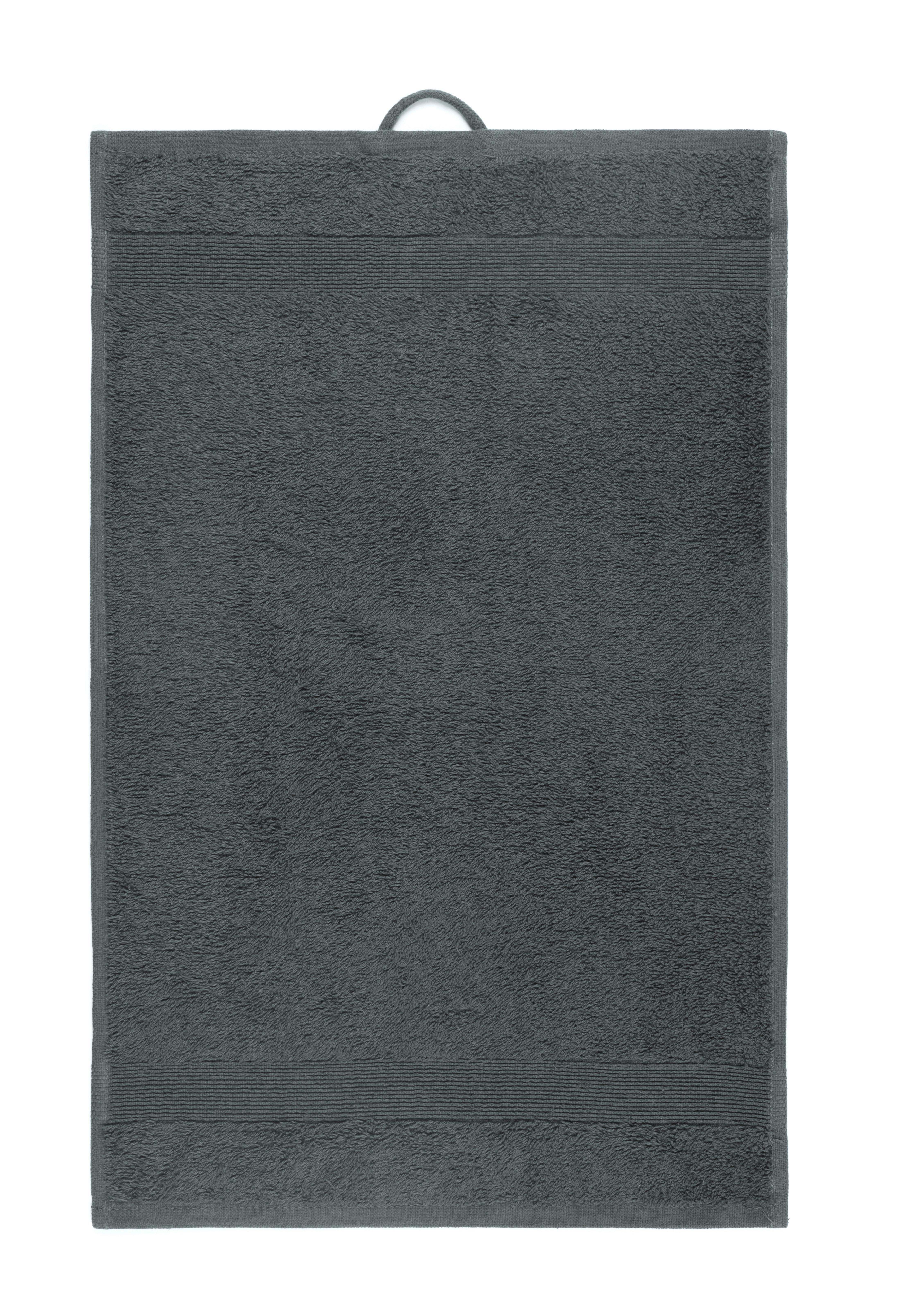 Gästehandtuch Silke Anthrazit ca. 30x50cm 2er Set - Anthrazit, Textil (30/50cm)