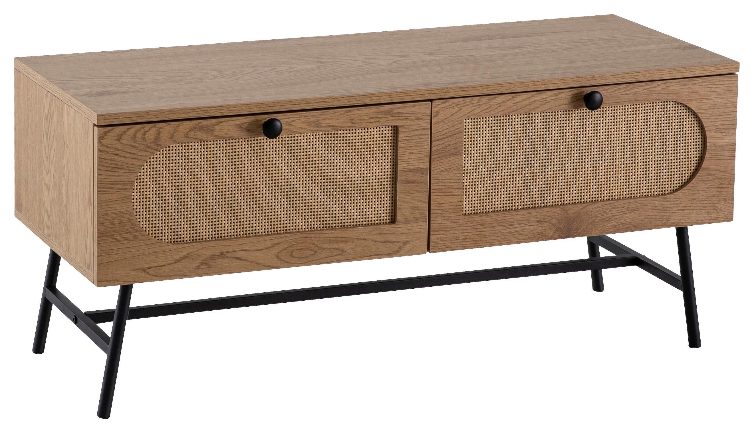 LOWBOARD WL6.889 - Eichefarben/Schwarz, Design, Holzwerkstoff/Metall (100/45/40cm) - MID.YOU