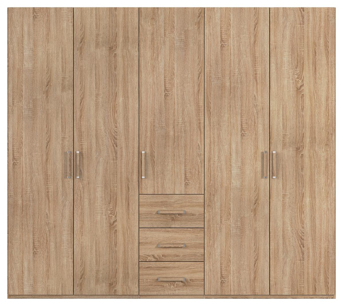 Omara S Klasičnimi Vrati Evelyn, Barva Hrasta - hrast sonoma, Design, umetna masa/leseni material (251/223/60cm) - Novel