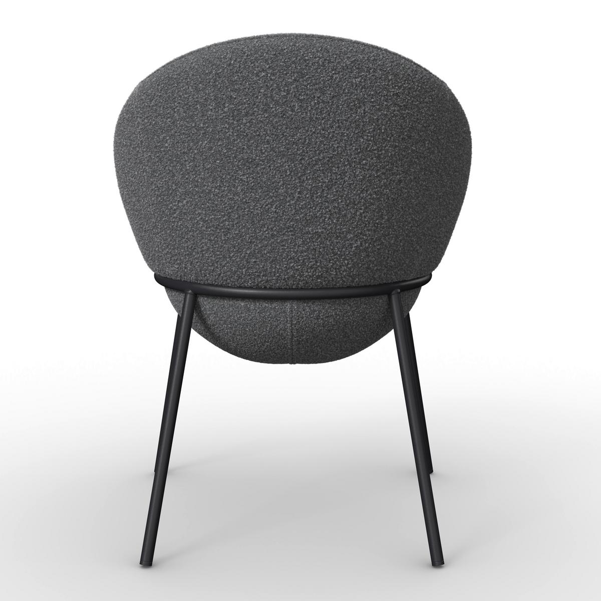 Armlehnstuhl Zoa Grau Struktur Gepolstert - Schwarz/Grau, MODERN, Holz/Textil (57/85/61cm) - Bessagi Home
