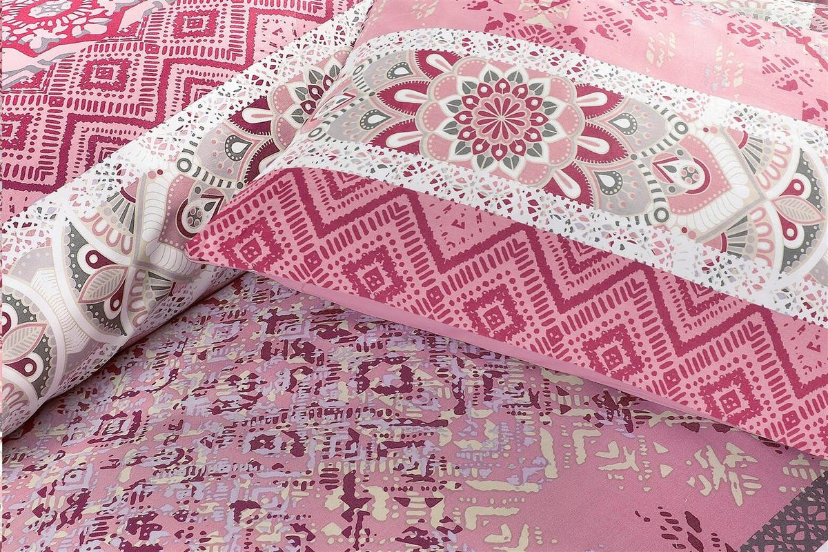 Bettwäscheset Alegra 125-Gbmulti/rosa140x200 - Multicolor, Basics, Textil (140/200cm) - Kayoom