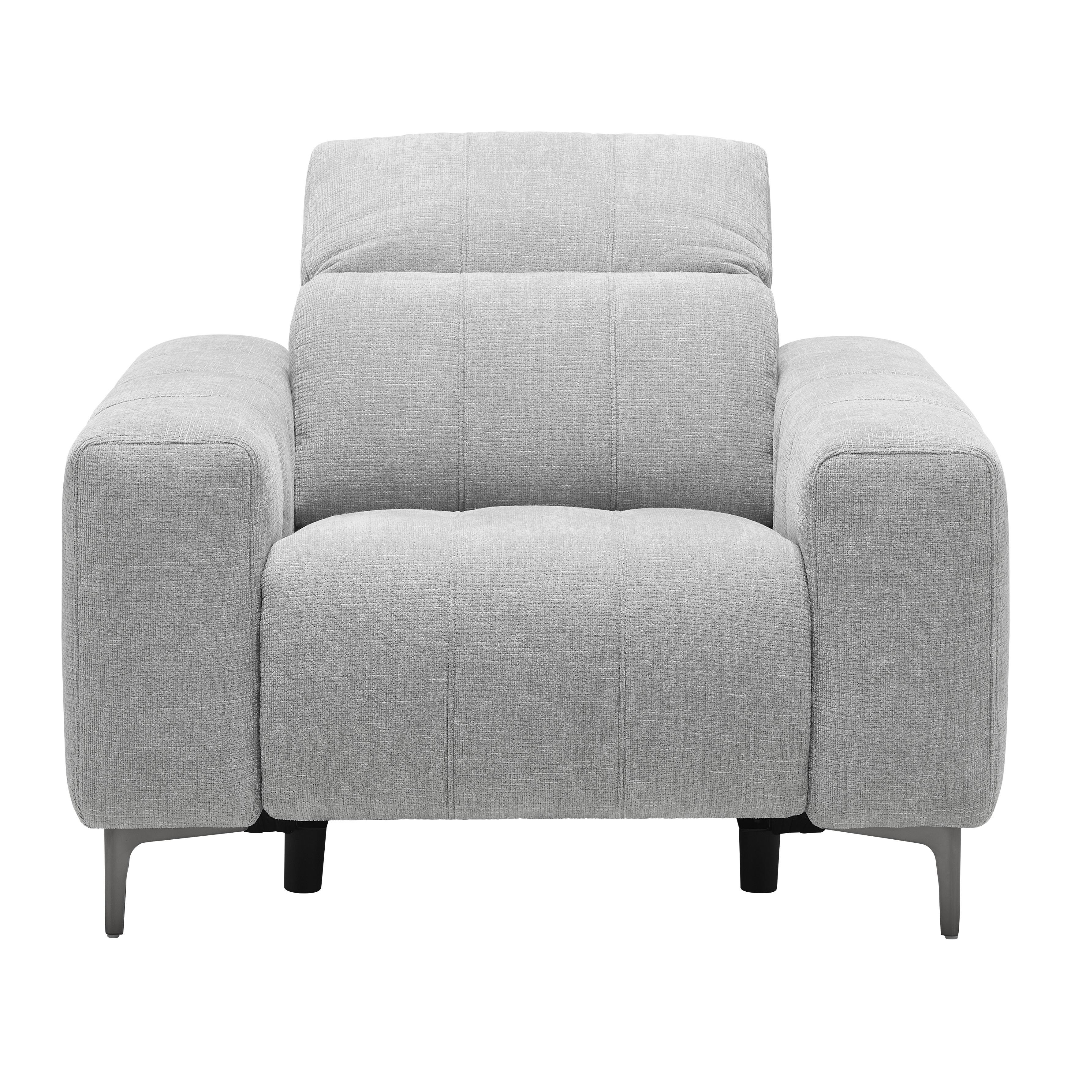 FÅTÖLJ ALVARO - mörkgrå/grå, Modern, metall/trä (115/79/109cm) - Mömax