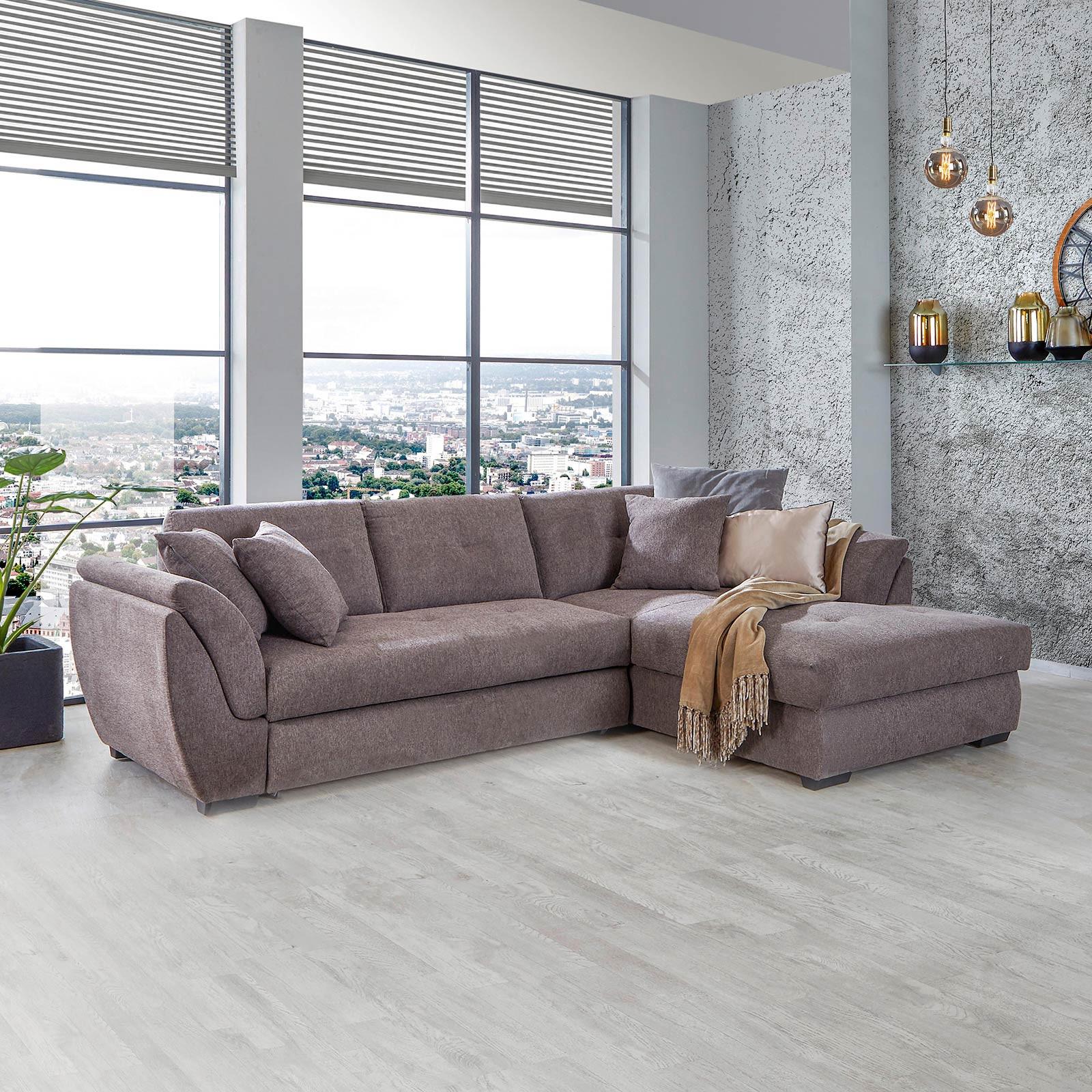 Sedežna Garnitura Berisso, Z Ležiščem In Predalom - rjava, Design, umetna masa/tekstil (278/187cm) - Mömax