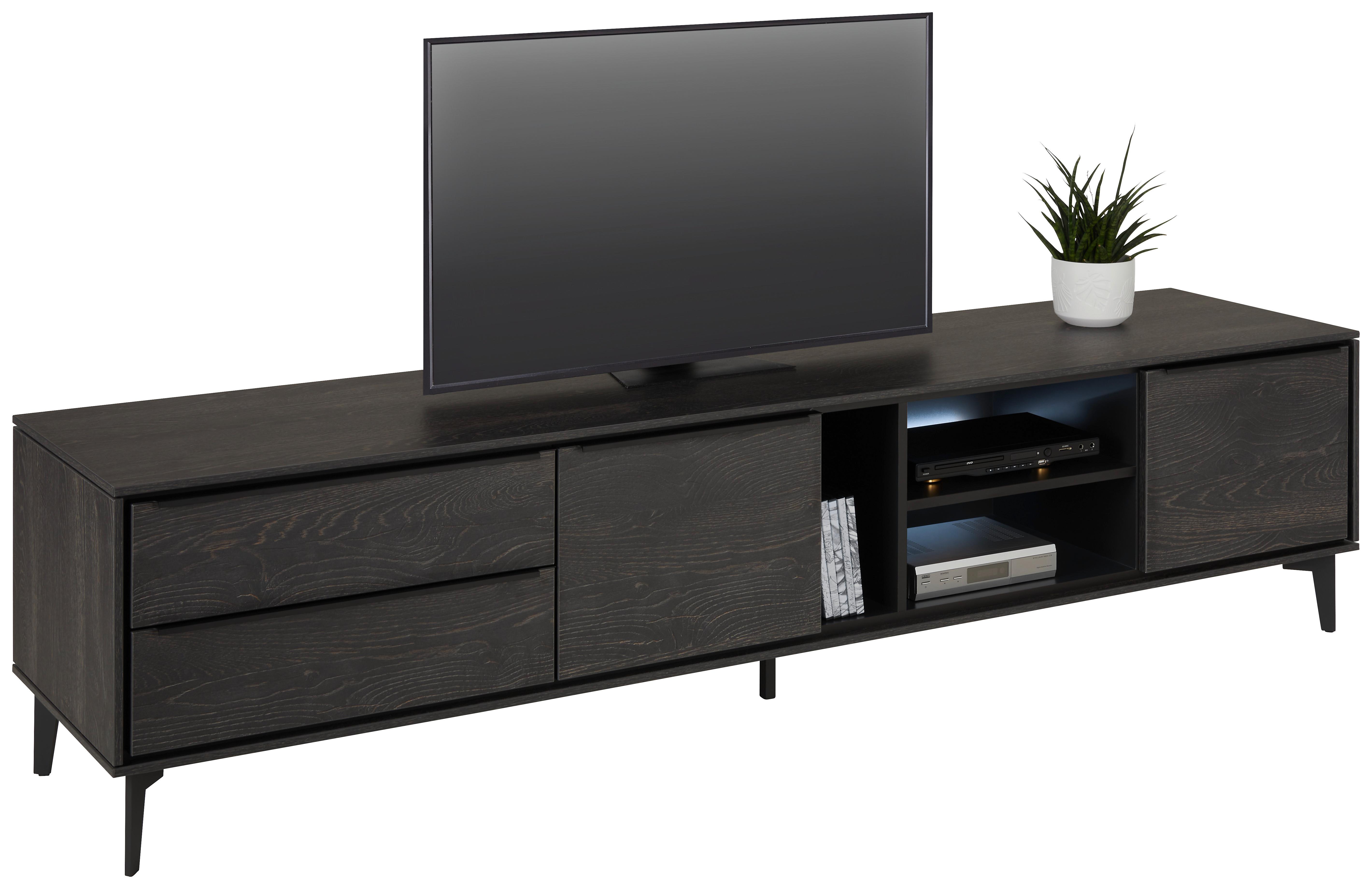 TV-Element in Anthrazit - Anthrazit/Schwarz, Modern, Holzwerkstoff/Metall (213/54/50cm) - Premium Living