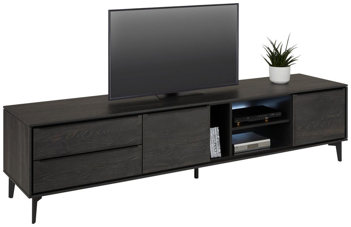 TV-Element in Anthrazit - Anthrazit/Schwarz, Modern, Holzwerkstoff/Metall (213/54/50cm) - Premium Living