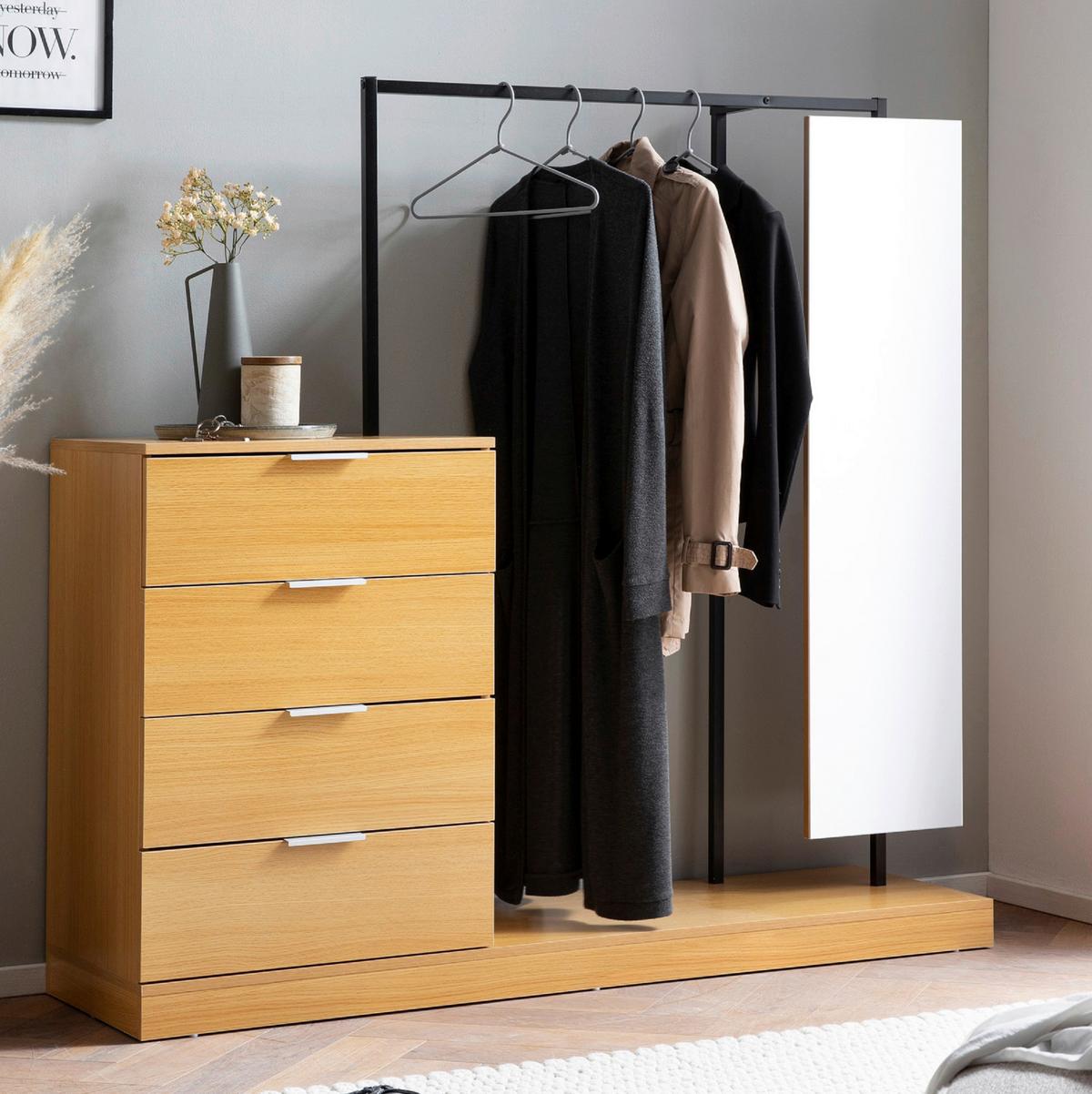 GARDEROBE WL6.902 - Eichefarben, Design, Holzwerkstoff (145/138/40,5cm) - Livetastic