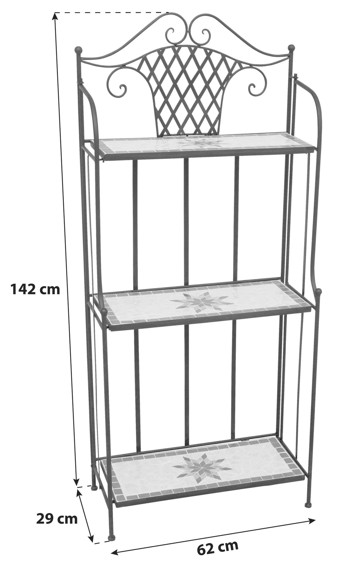 GARTENREGAL 875328 - Multicolor/Schwarz, MODERN, Keramik/Metall (62/142/29cm) - Siena Garden