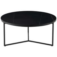 STOLIK KAWOWY RIJEKA - czarny, Design, metal/ceramika (80/80/37cm) - Livetastic