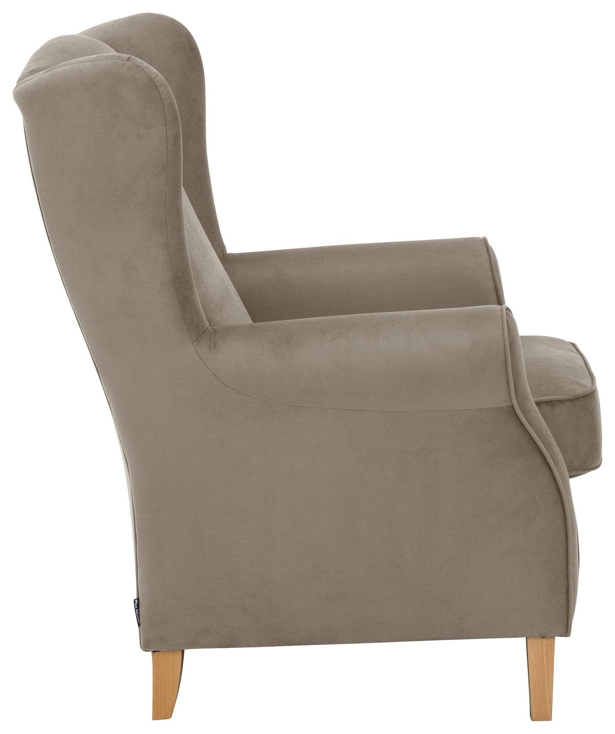 Ohrensessel ''Lorris'', Hellbraun - Hellbraun/Eichefarben, KONVENTIONELL, Holz/Textil (77/103/86cm) - Max Winzer