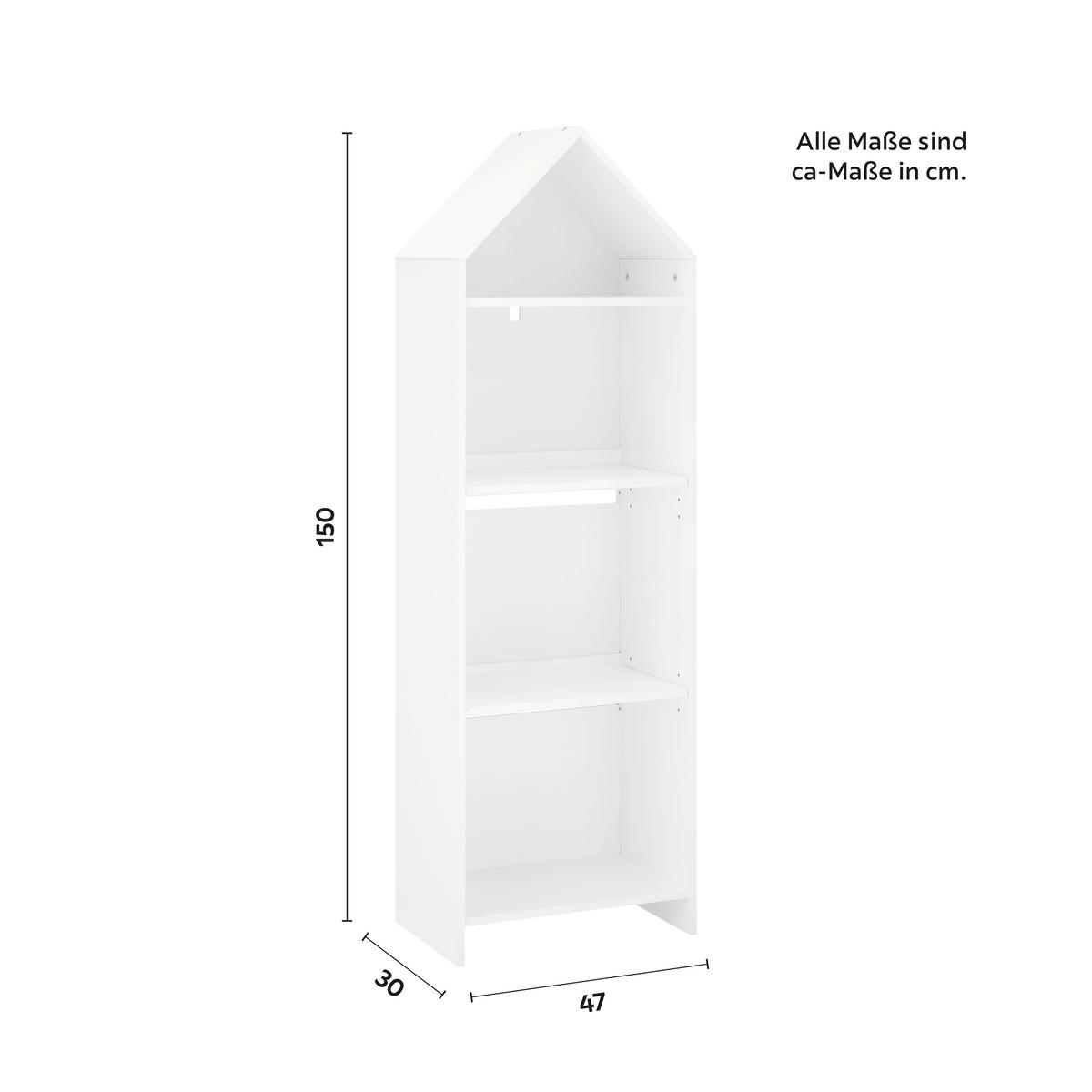 Regal für Kinder, weiß, "Lia" - Weiß, MODERN (47/150/30cm) - Bessagi Kids