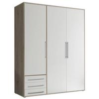 Omara S Klasičnimi Vrati Lyss, Bela, Hrast, 155 Cm - srebrne barve/bela, Moderno, umetna masa/leseni material (155/194/58cm) - Livetastic