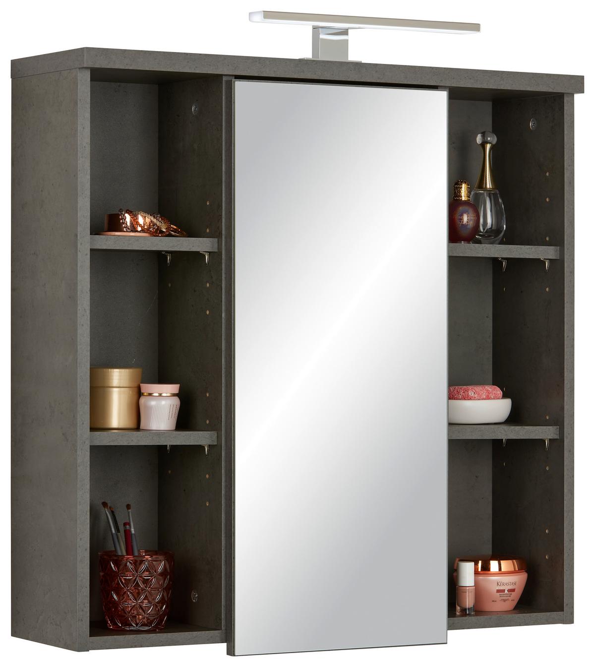 Omara Z Ogledalom Veris -Top-, Temno Siva - temno siva/črna, Konvencionalno, kovina/umetna masa (69/68/20cm) - Mömax