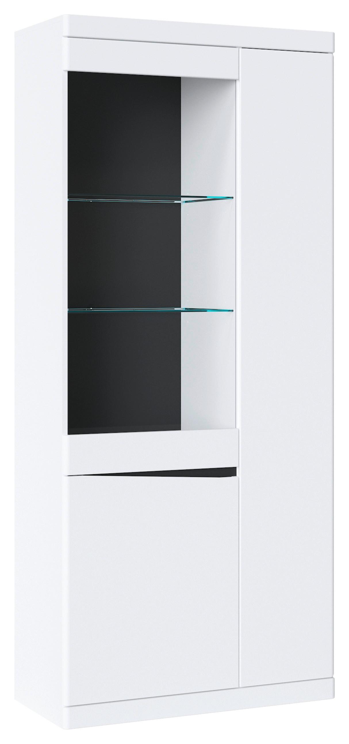 VITRINĂ TURNINO NEO - alb/grafit, Trend, sticlă/material pe bază de lemn (86/196,5/39,9cm) - Modern Living