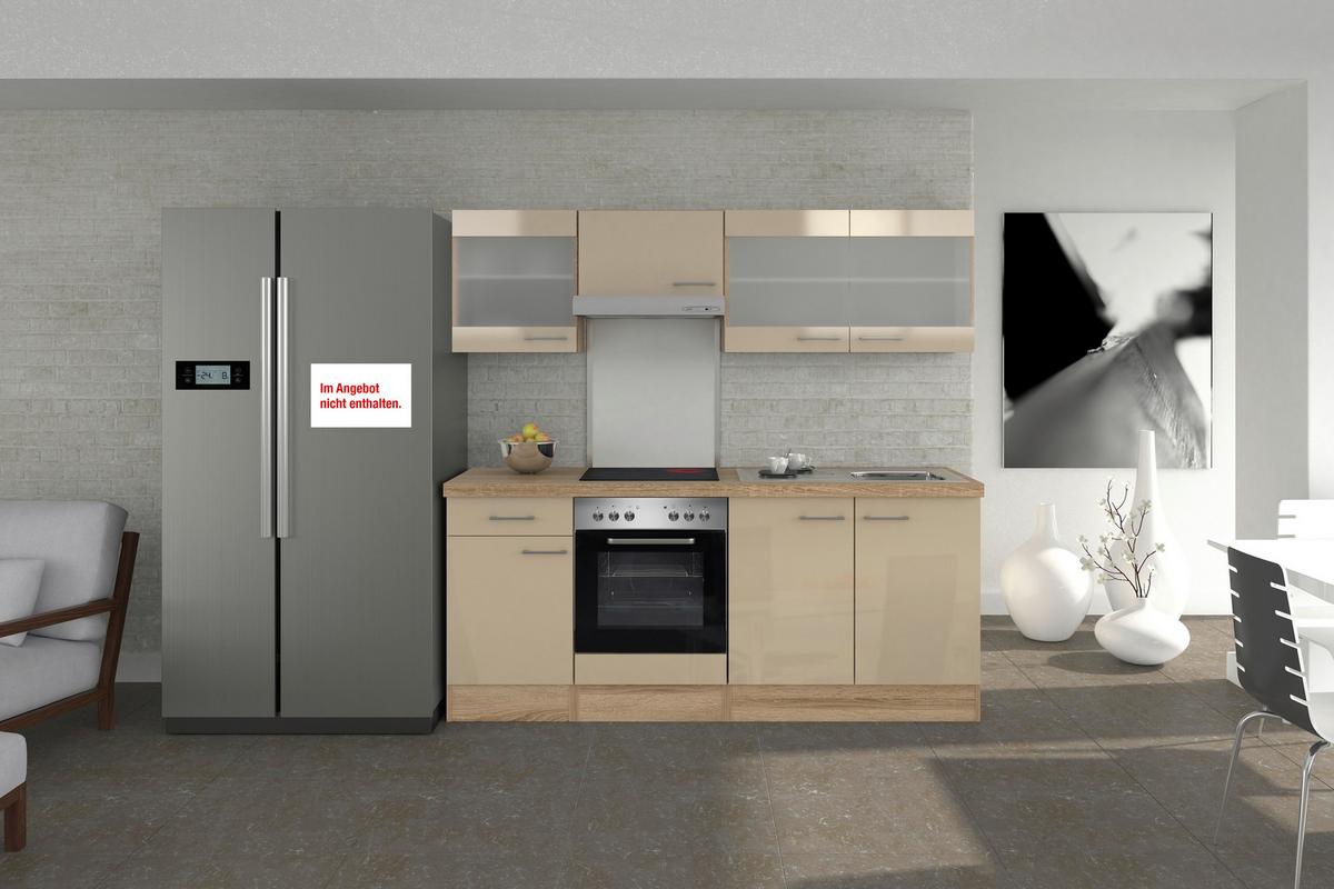 Kuhinjski Blok Z Aparati Nepal, Kašmir, Barva Hrasta - barve nerjavečega jekla/kašmir, Moderno, kovina/leseni material (210cm) - FlexWell