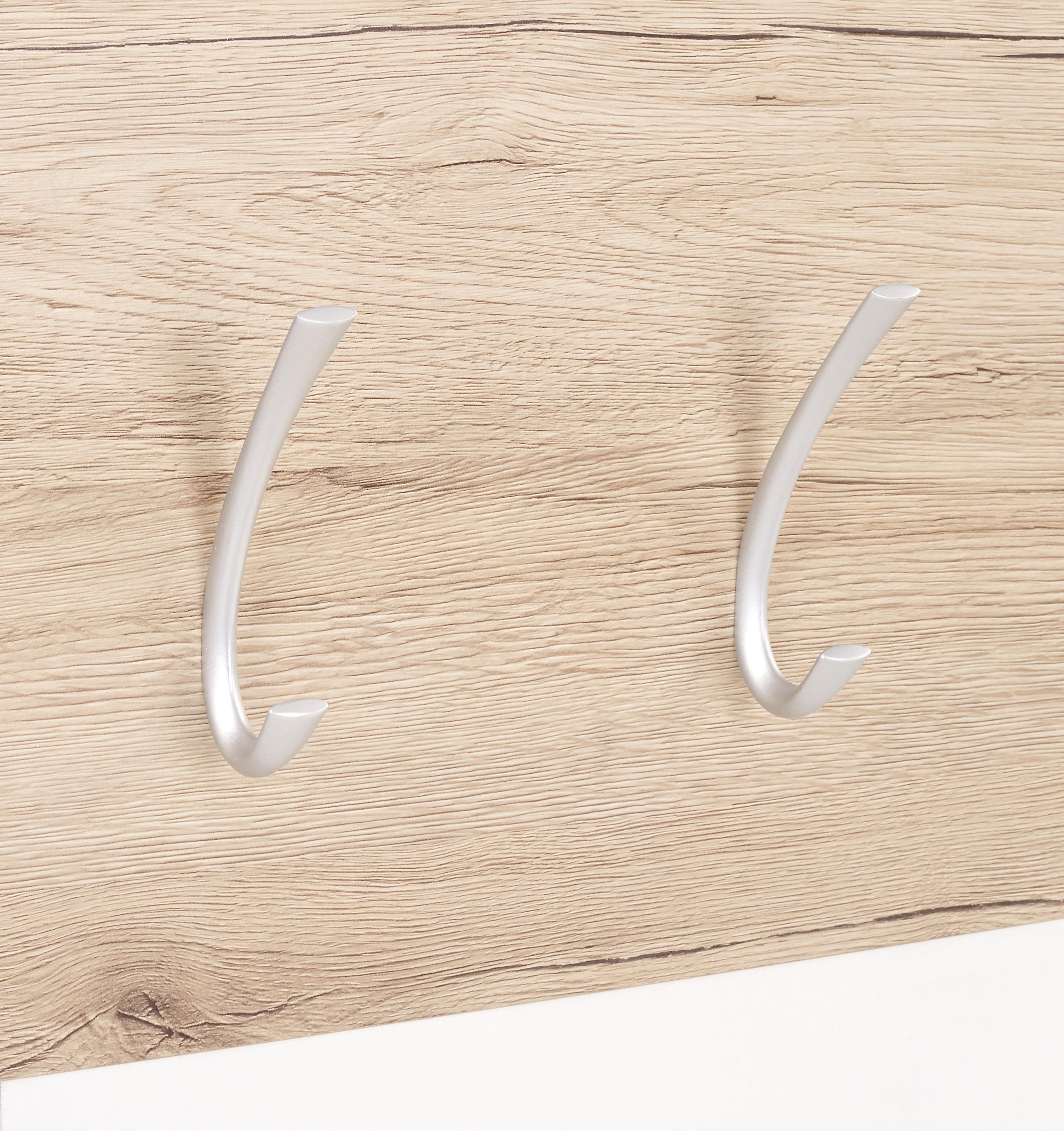 Előszobapanel Moya - tölgyfa/fehér, Modern, műanyag/faalapú anyag (70/99/2cm) - Best Price