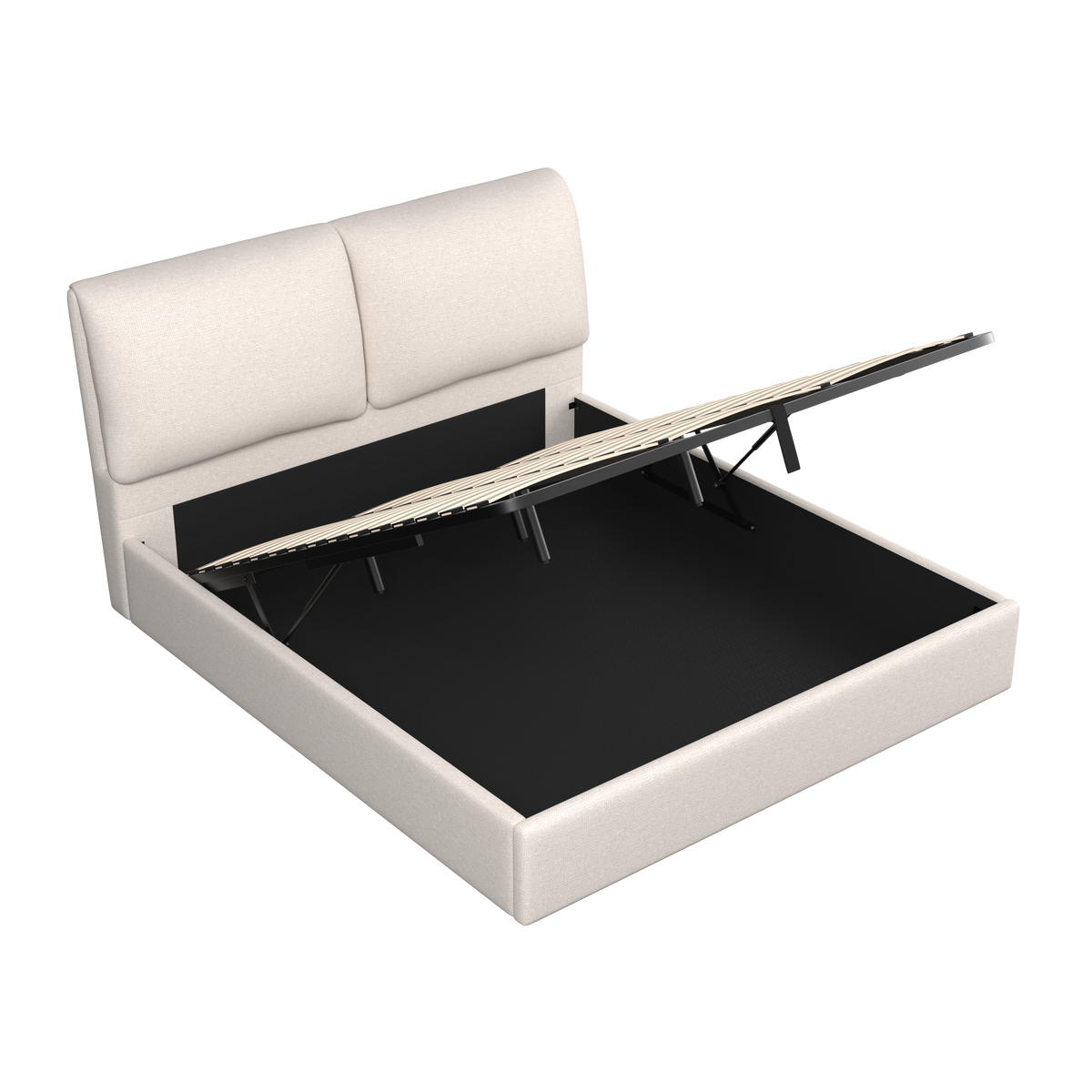 Polsterbett Perla Beige ca. 180x200 cm - Beige/Schwarz, MODERN, Holz/Kunststoff (180/200cm) - Bessagi Home