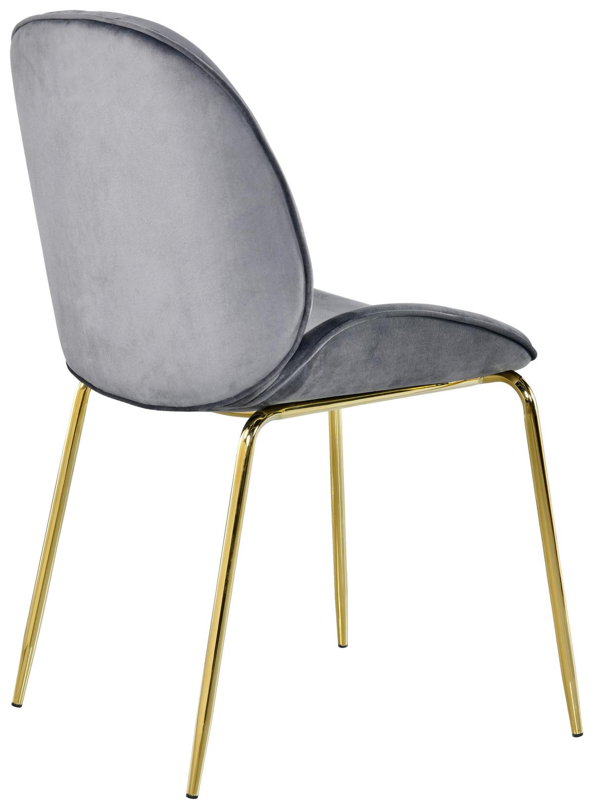 KRZESŁO LADY - kolor złoty/szary, Design, metal/tkanina (48/85/62cm) - Novel