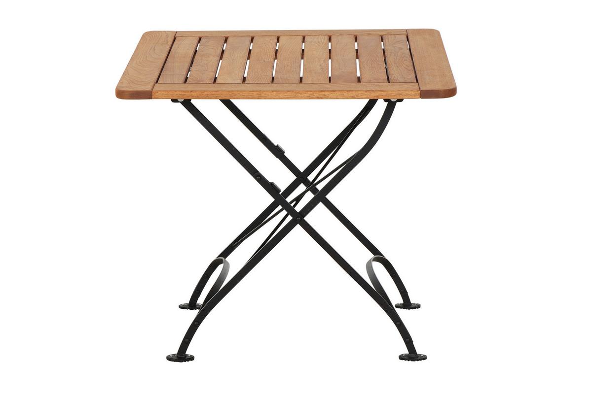 Siena Garden Gartenklapptisch ca.80x80x78cm Robinie - Robinienfarben/Schwarz, KONVENTIONELL, Holz/Metall (80/80/78cm) - Siena Garden