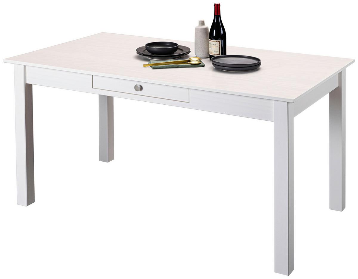 Esstisch Chilly Home ca. 145x76x80 cm Weiß - Weiß, KONVENTIONELL, Holz (145/80/76cm) - MID.YOU