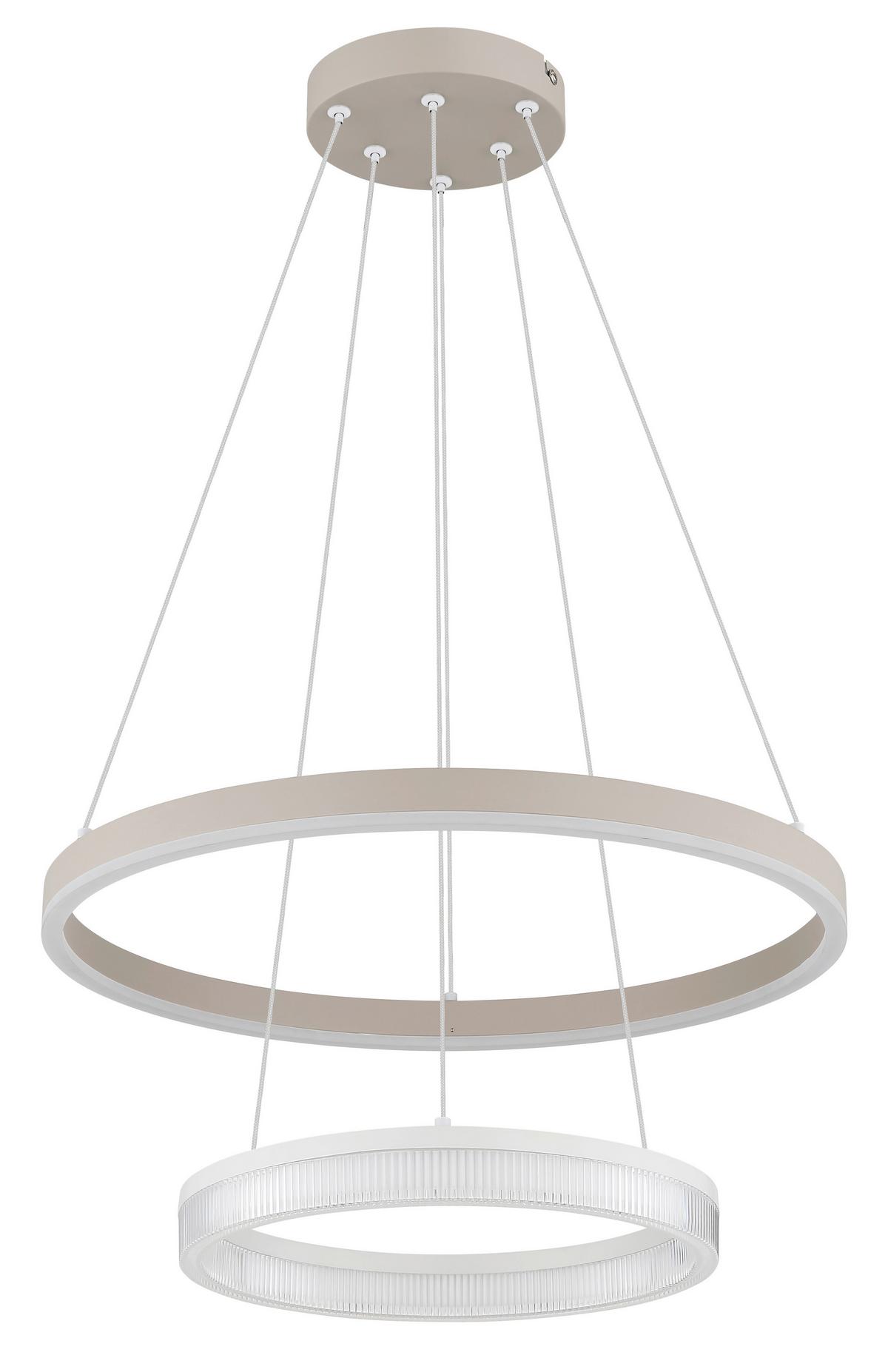 Led-hängeleuchte 48046h1 Zara - Sandfarben/Weiss, Design, Kunststoff/Metall (50/150cm) - Globo