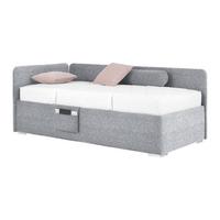 Bett Remi Dunkelgrau ca. 90x200cm - Chromfarben/Dunkelgrau, KONVENTIONELL, Holz/Kunststoff (90/200cm) - Mömax