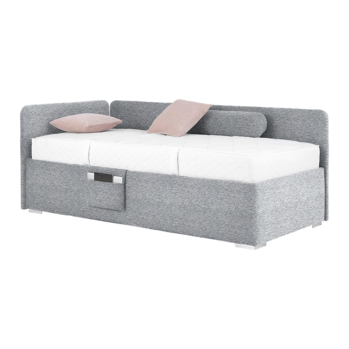 Bett Remi Dunkelgrau ca. 90x200cm - Chromfarben/Dunkelgrau, KONVENTIONELL, Holz/Kunststoff (90/200cm) - Mömax