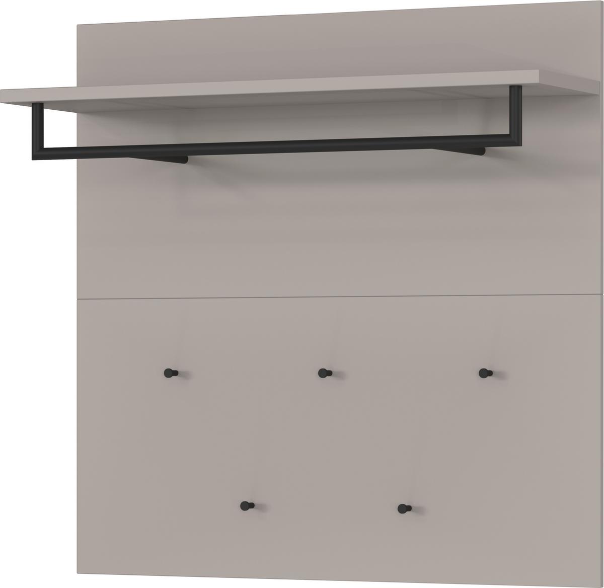 Garderobenpaneel GW-Bastia in Grau - Grau, MODERN, Holzwerkstoff (96/95/30cm) - Premium Living